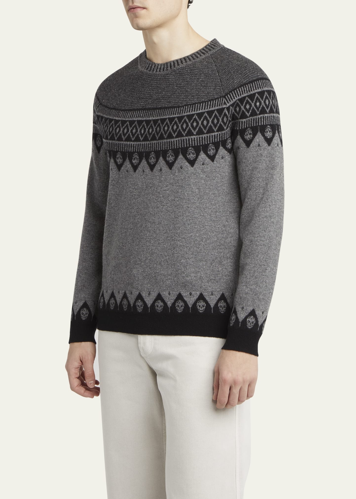 Men's Skull Fair Isle Sweater - 4