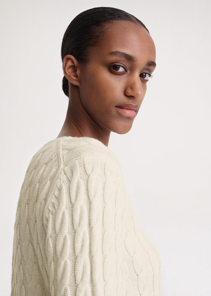 Totême Petite cable knit cream | REVERSIBLE