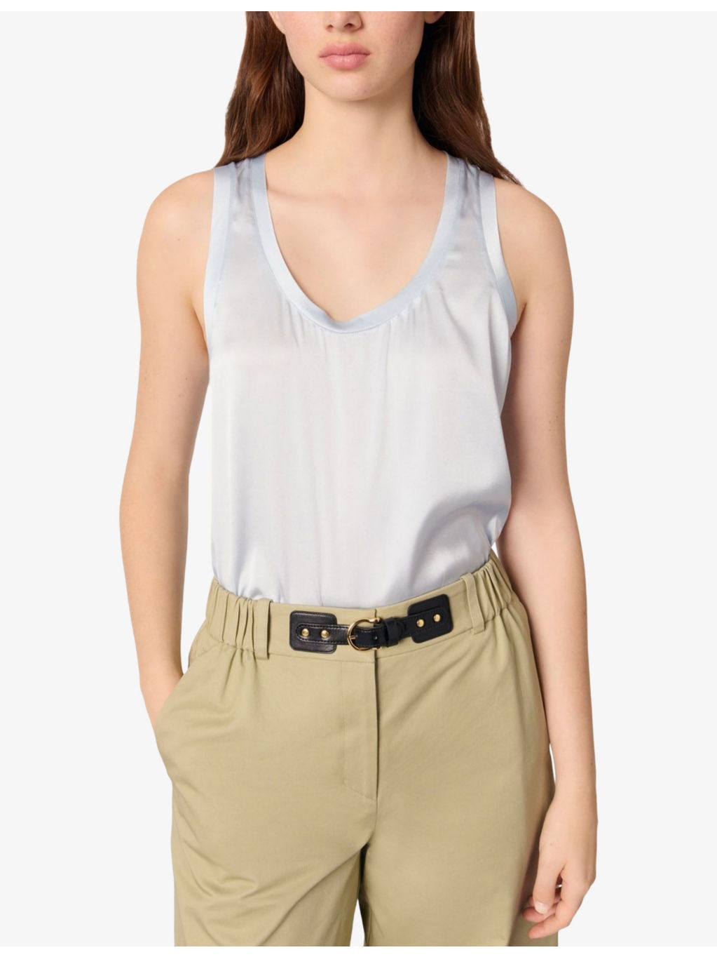 Round-Neck Stretch-Silk Vest Top - 3