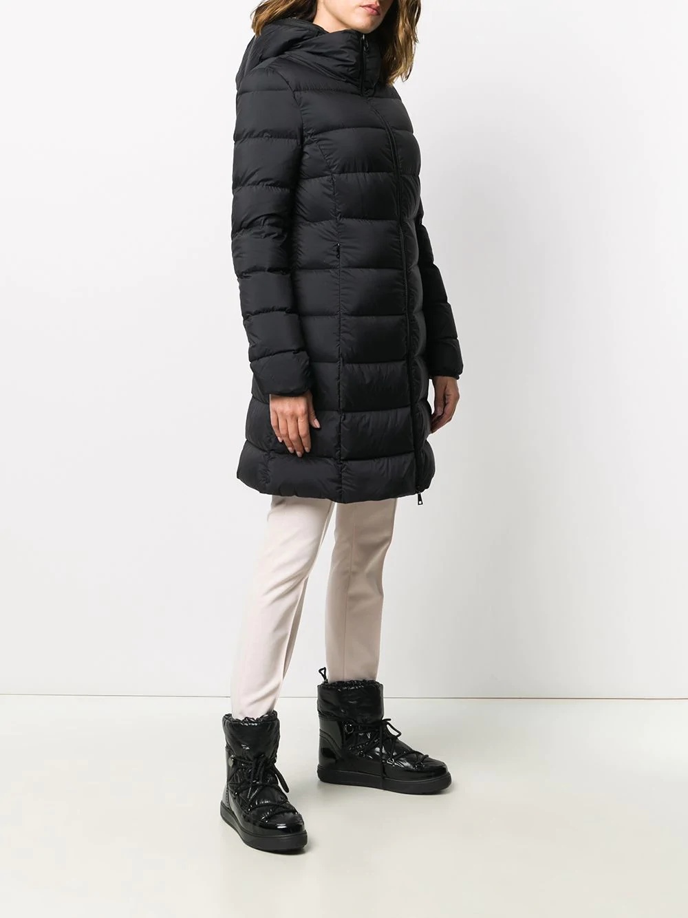 logo patch padded coat - 3