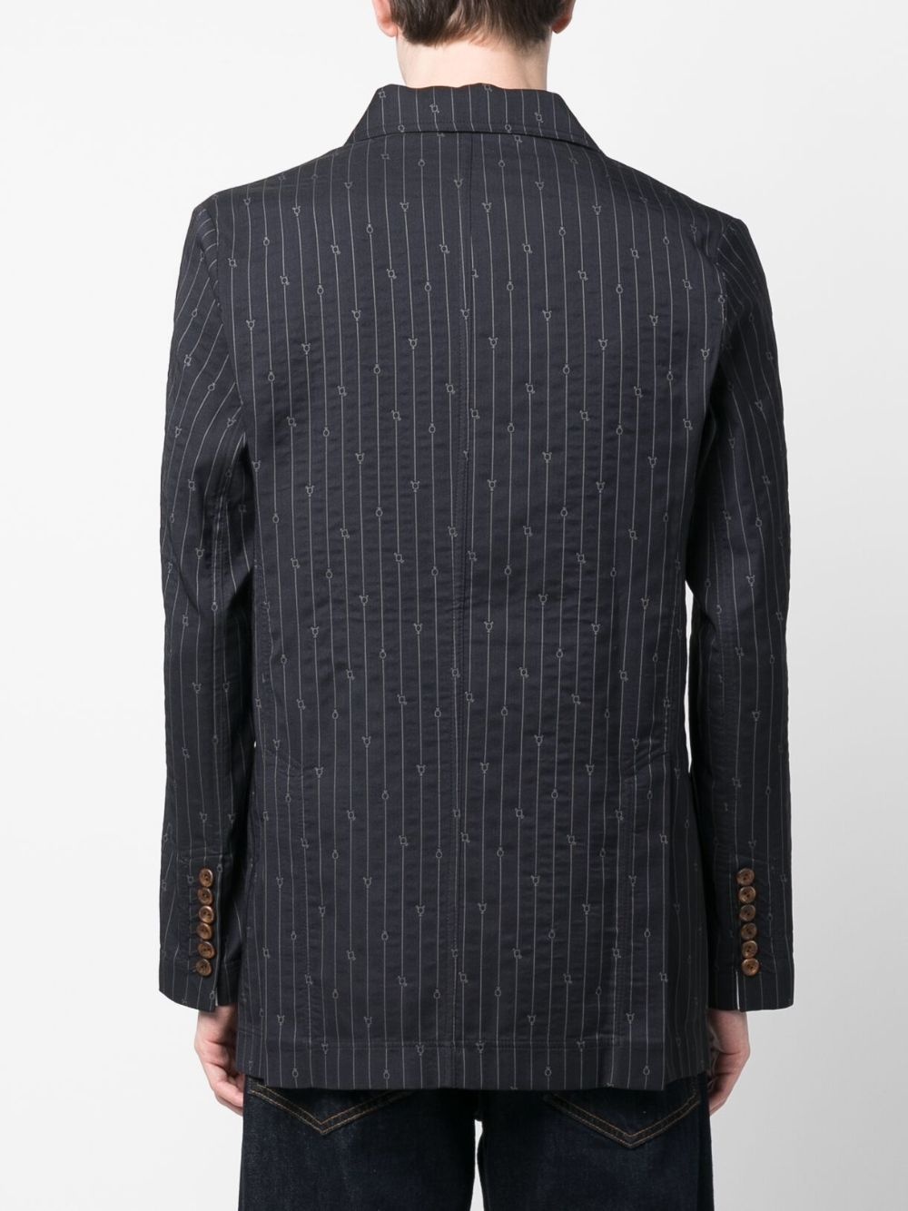 single-breasted pinstripe blazer - 4