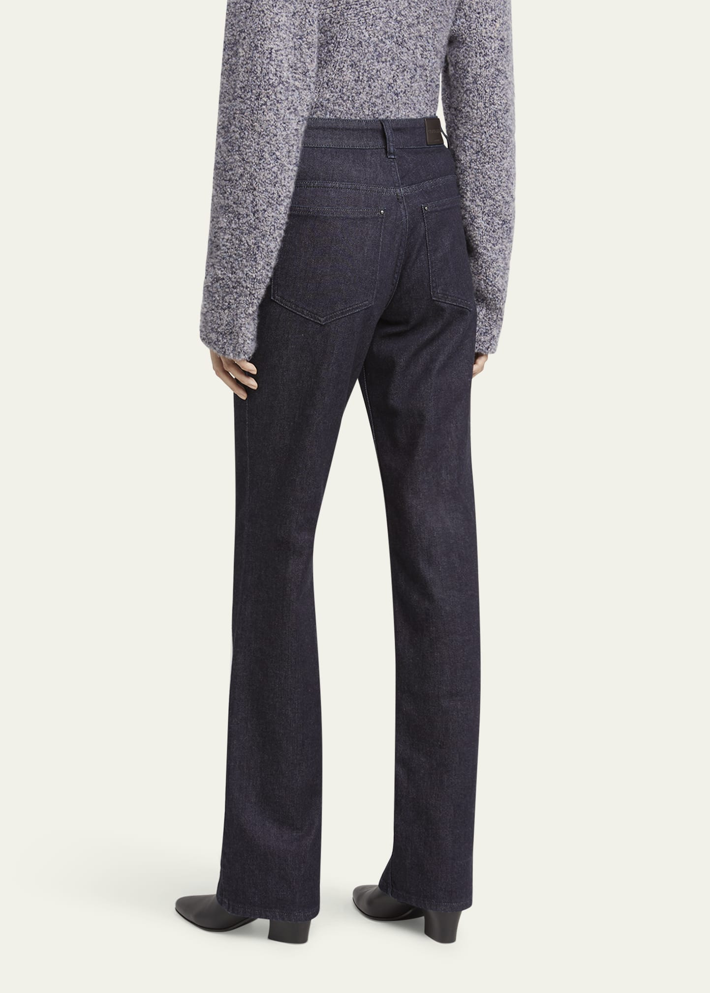 Cotton-Cashmere Denim Straight-Leg Trousers - 3