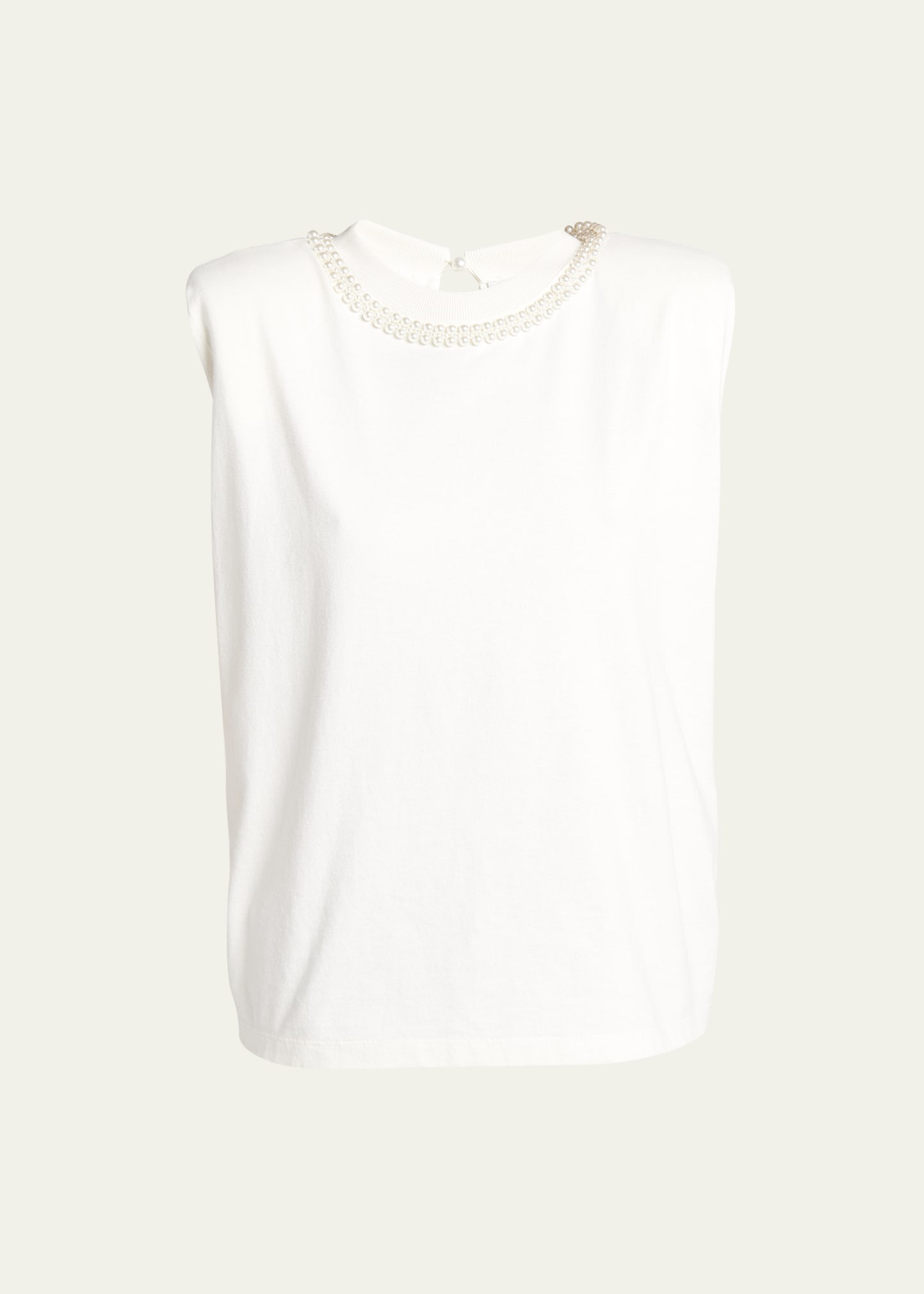 Journey Sleeveless Pearl-Embellished T-Shirt - 1