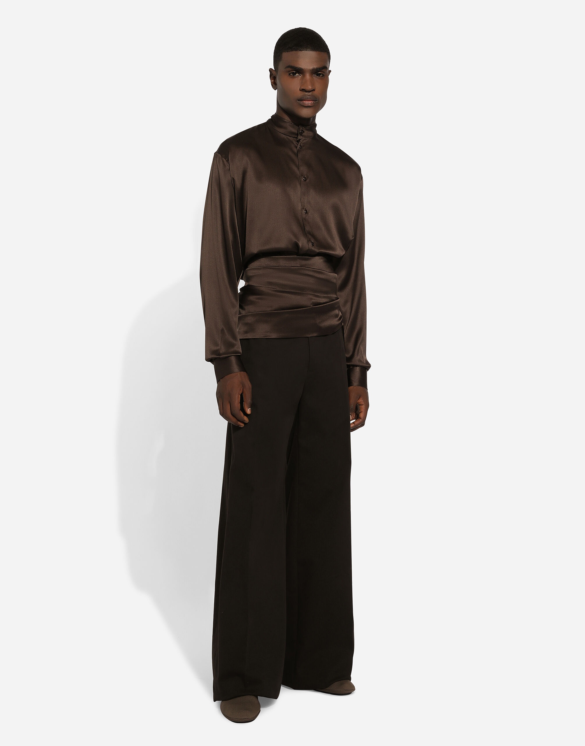 Wide-leg stretch cotton pants - 2