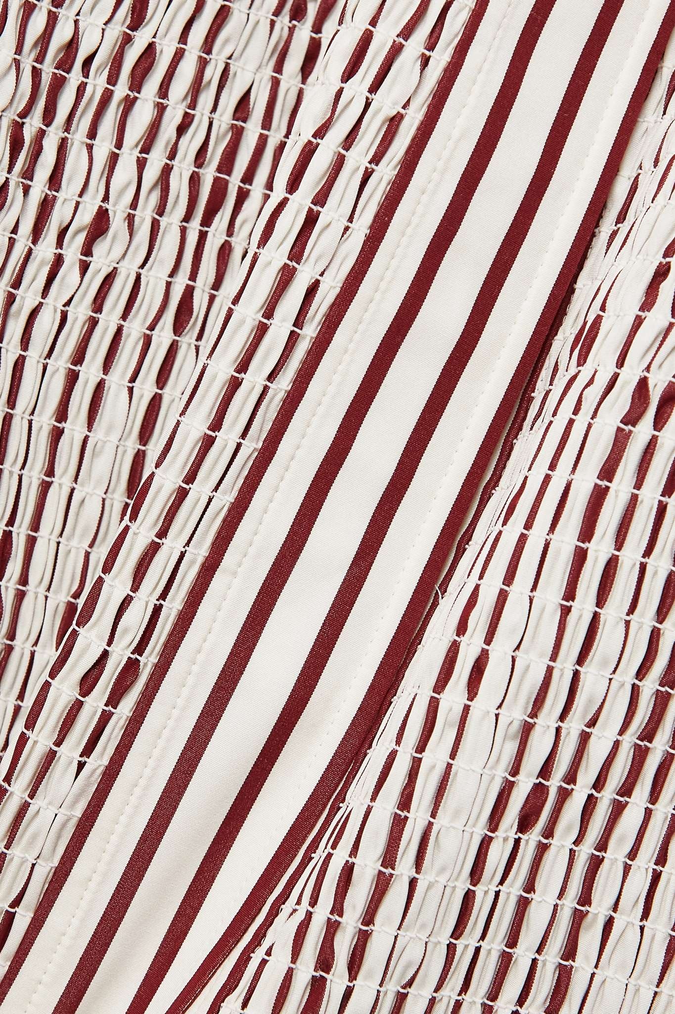 Smocked striped cotton-poplin shirt dress - 4