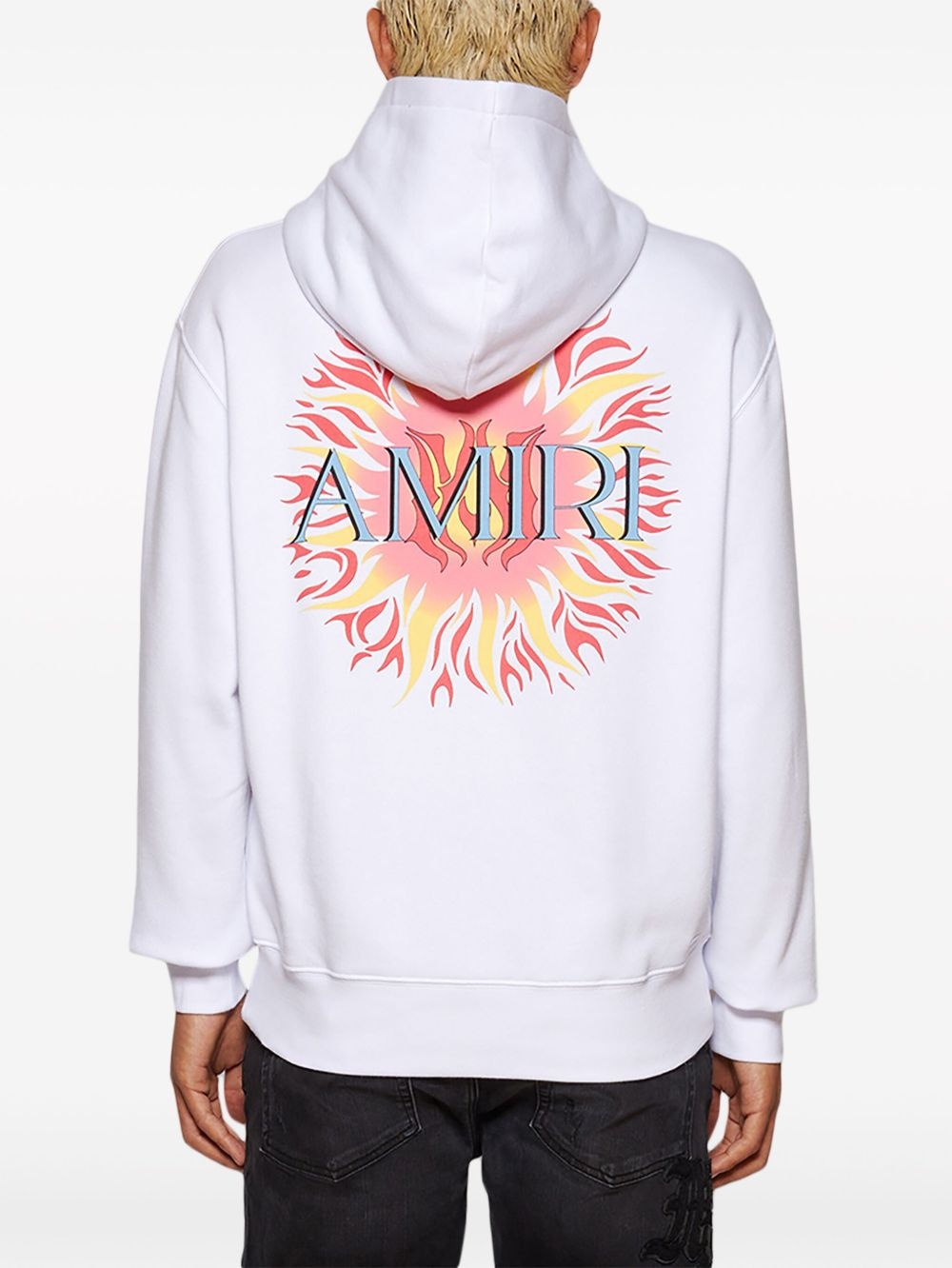 【AMIRI】SUN ロゴ パーカー ホワイト AMIRI logo-print cotton hoodie | REVERSIBLE