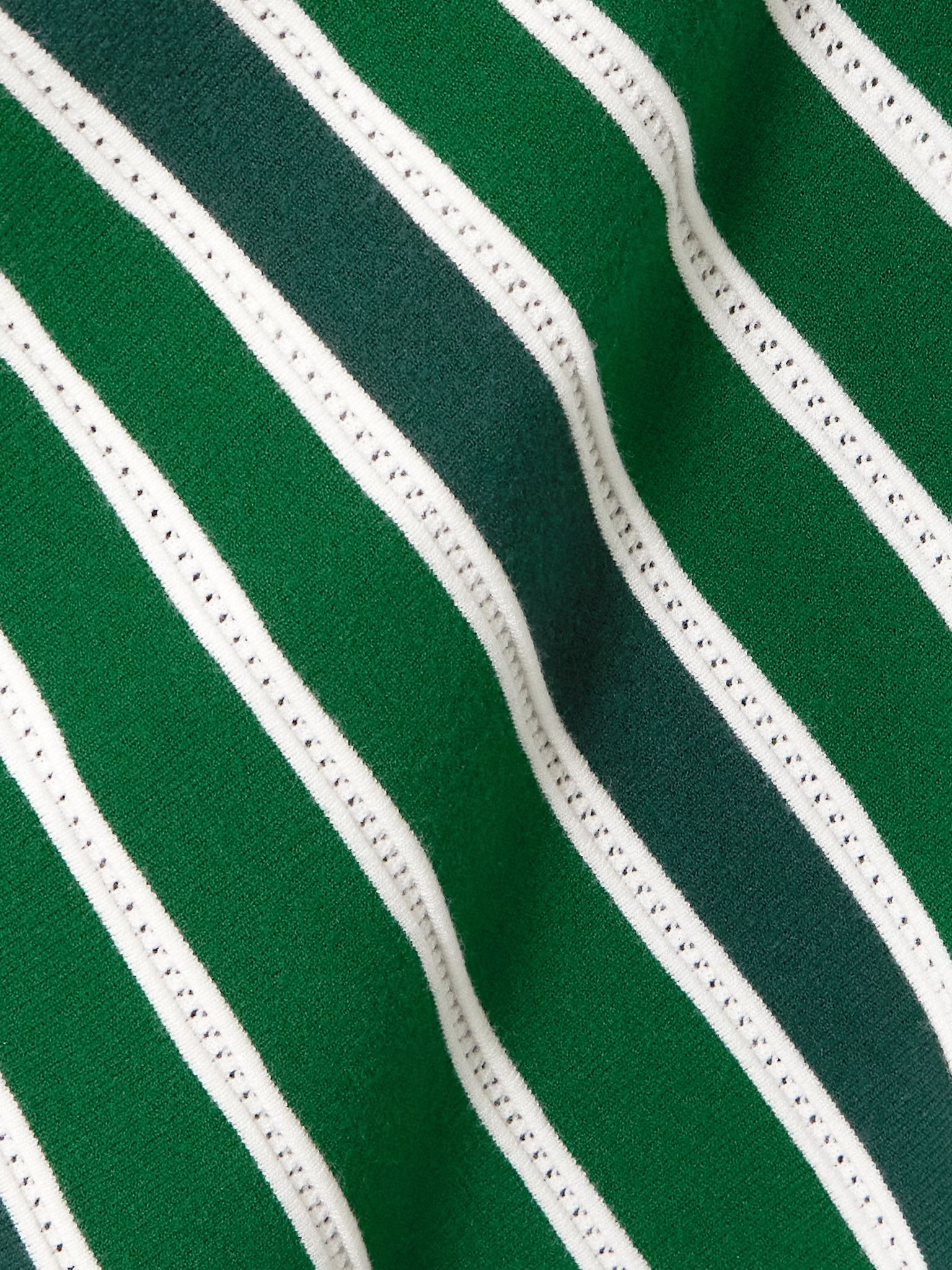 Tallone striped pointelle-knit midi dress Green - 4