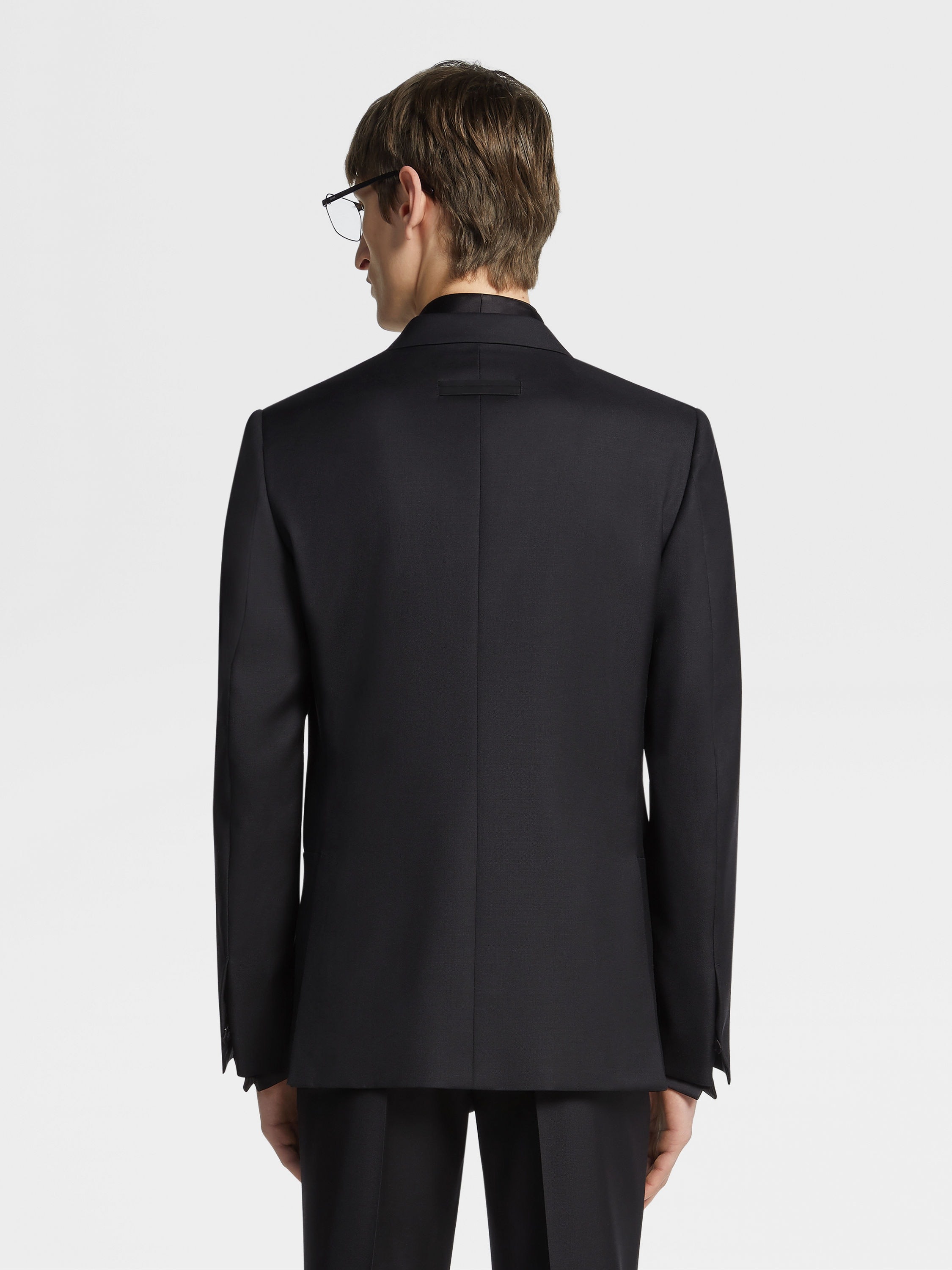 BLACK WOOL AND MOHAIR EVENING JACKET - 5