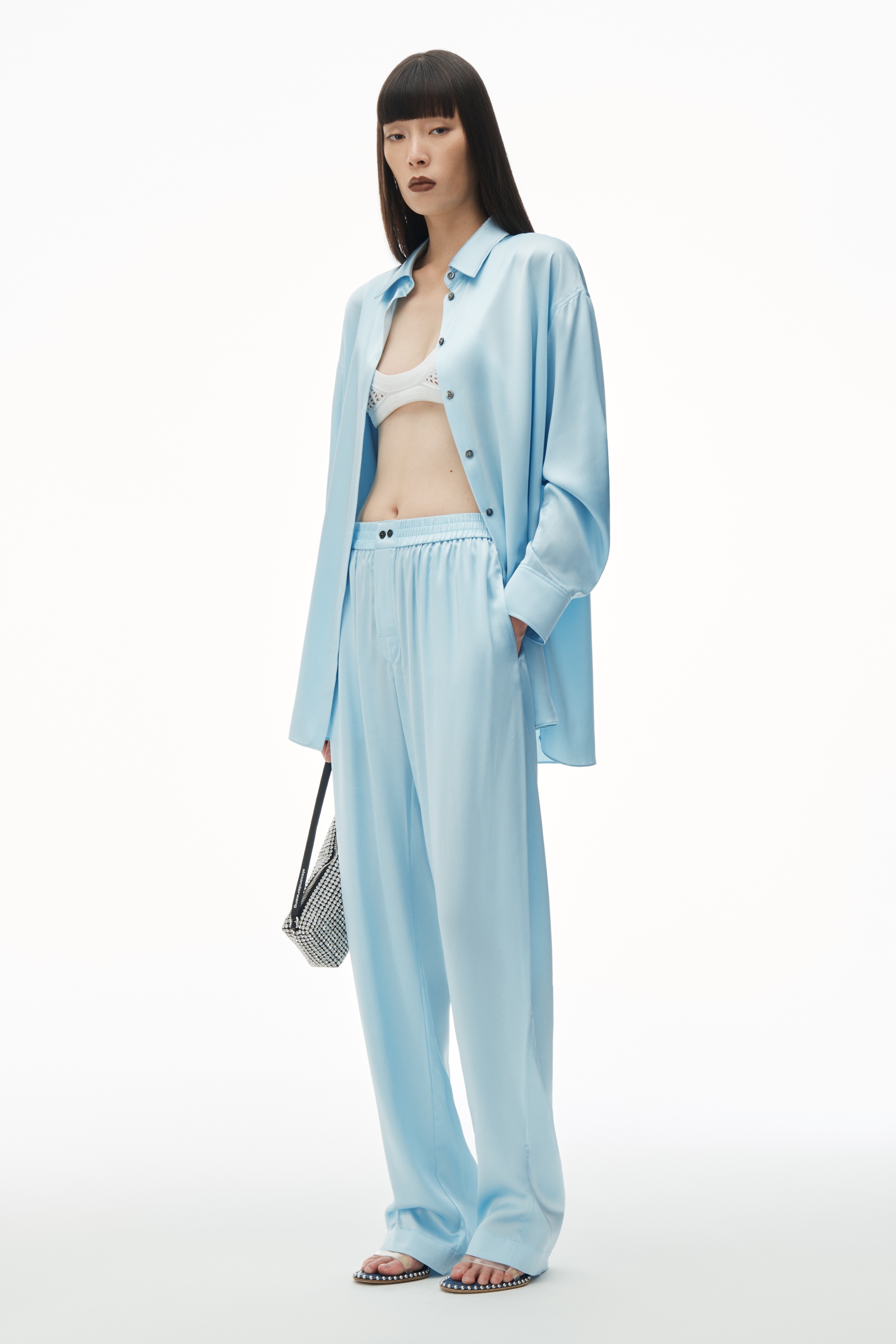 Logo Cutout Boxer-Style Pant in Silk - 2