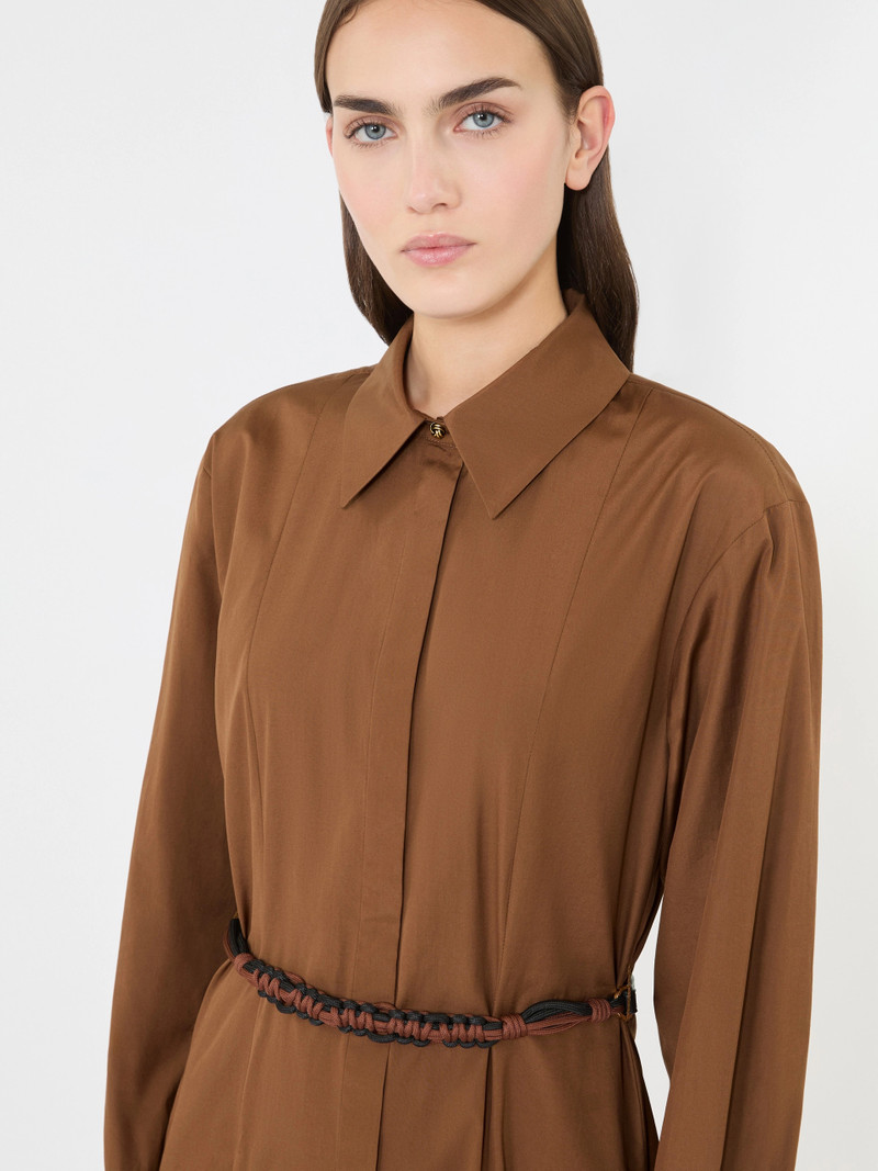 AFFETTO Long poplin shirt dress - CLAY 5