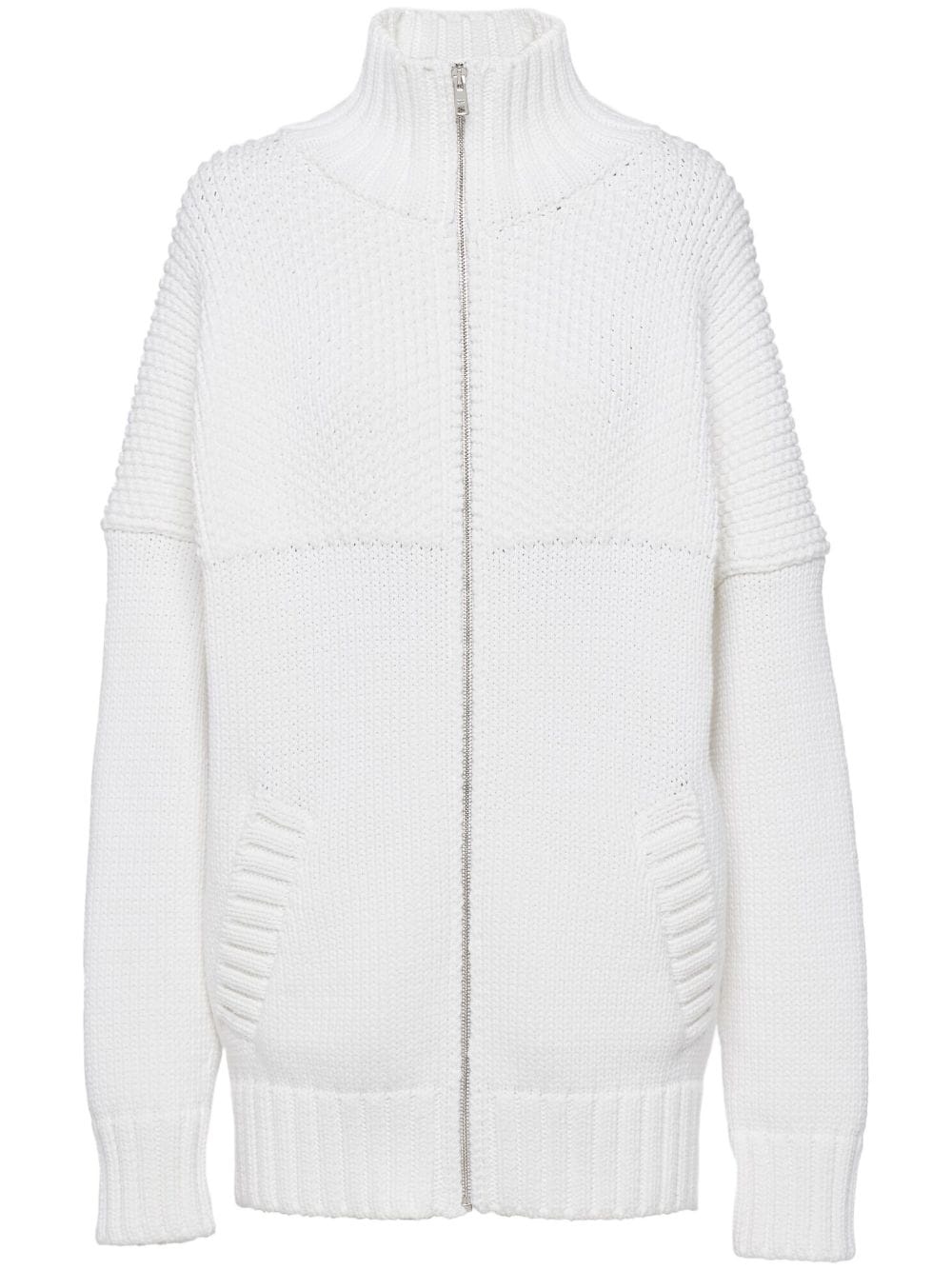 zip-up cotton cardigan - 1