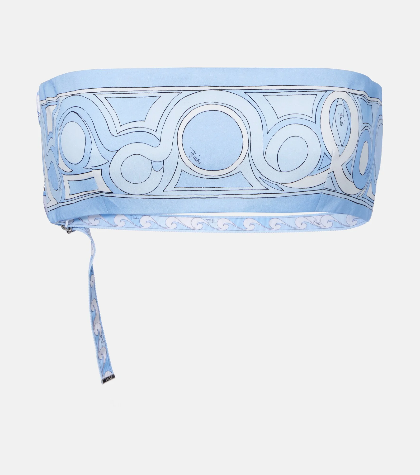 Printed cotton toile bandeau top - 1