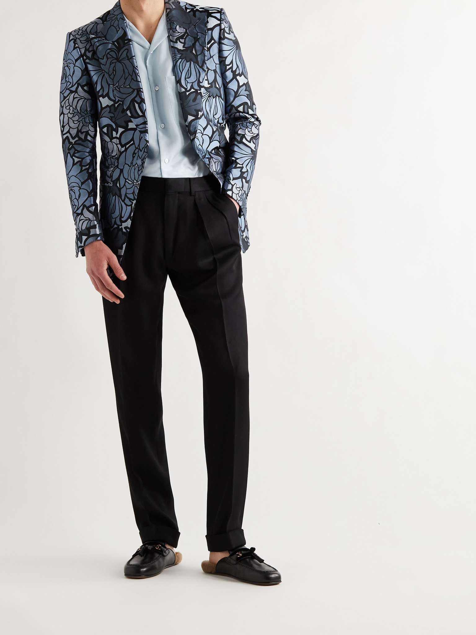 Atticus Slim-Fit Silk-Blend Jacquard Tuxedo Jacket - 2