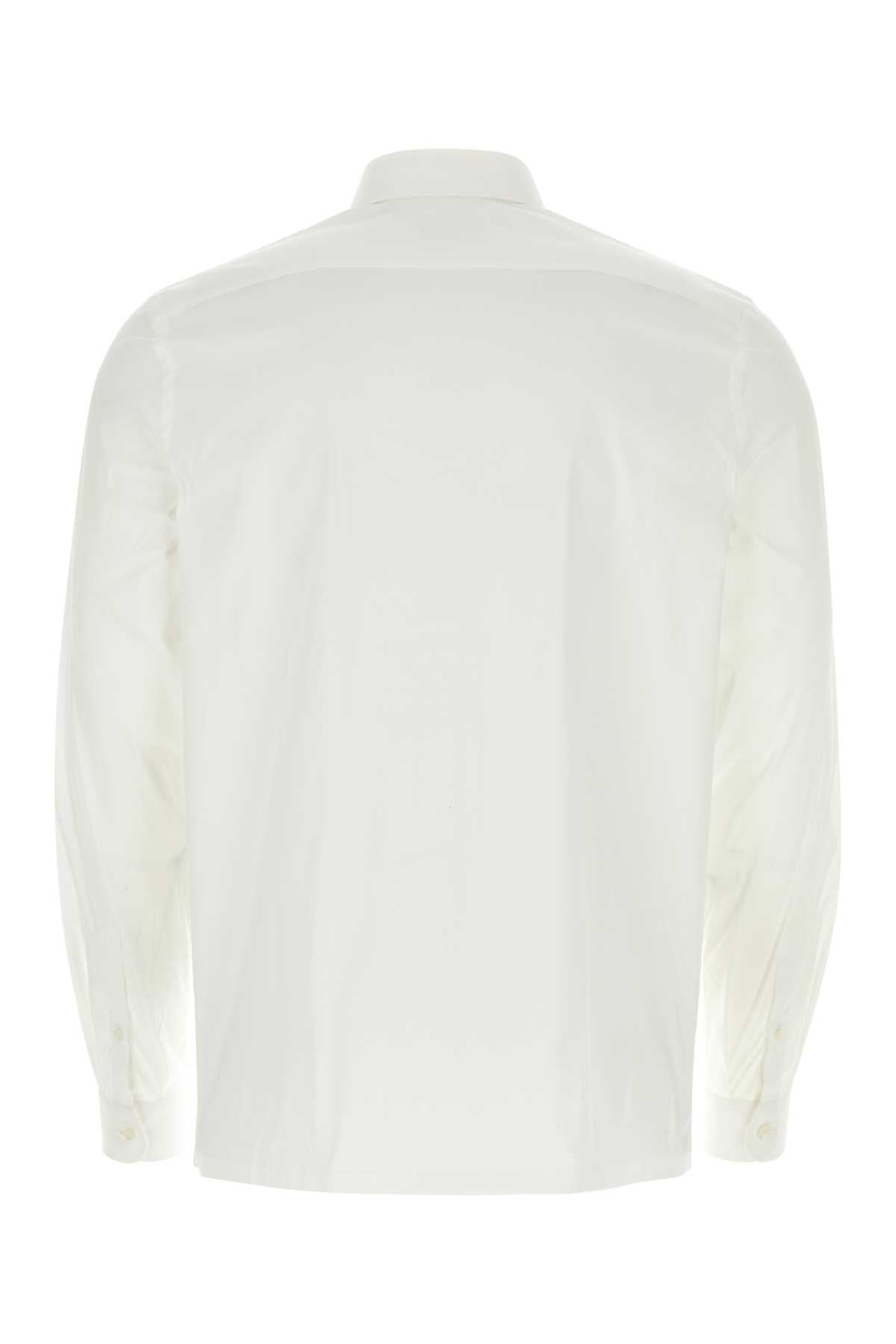 Prada Men White Poplin Shirt - 2