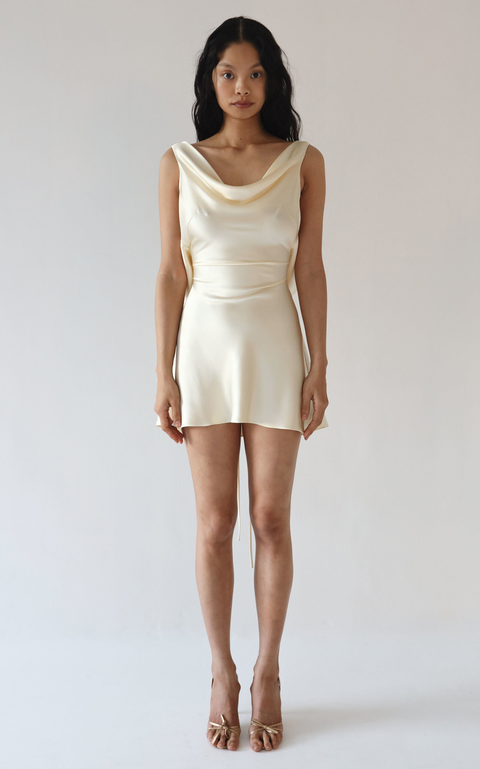 Cowl Mini Dress ivory - 3