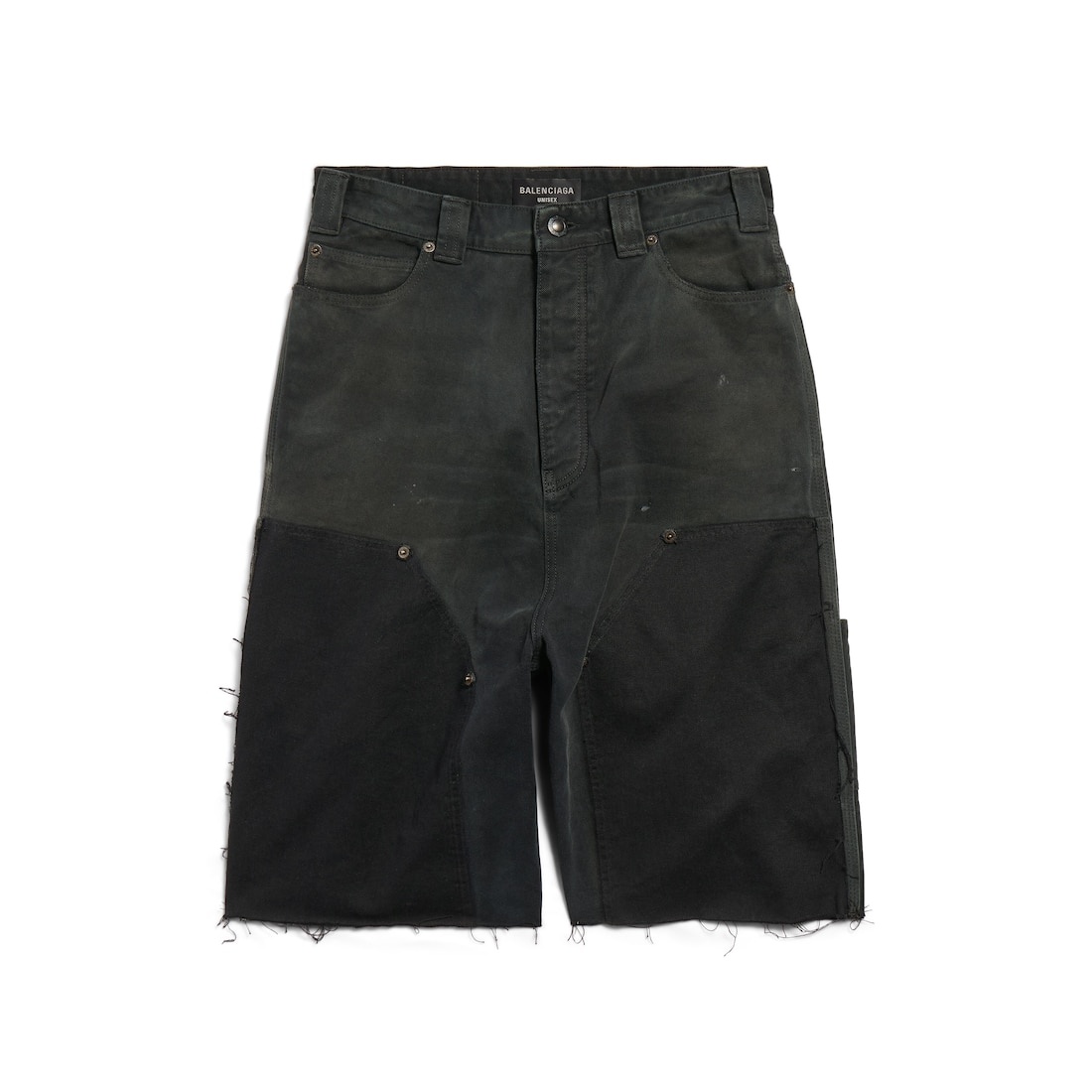 Men's Ripped Off Shorts in Black/green/red - 1