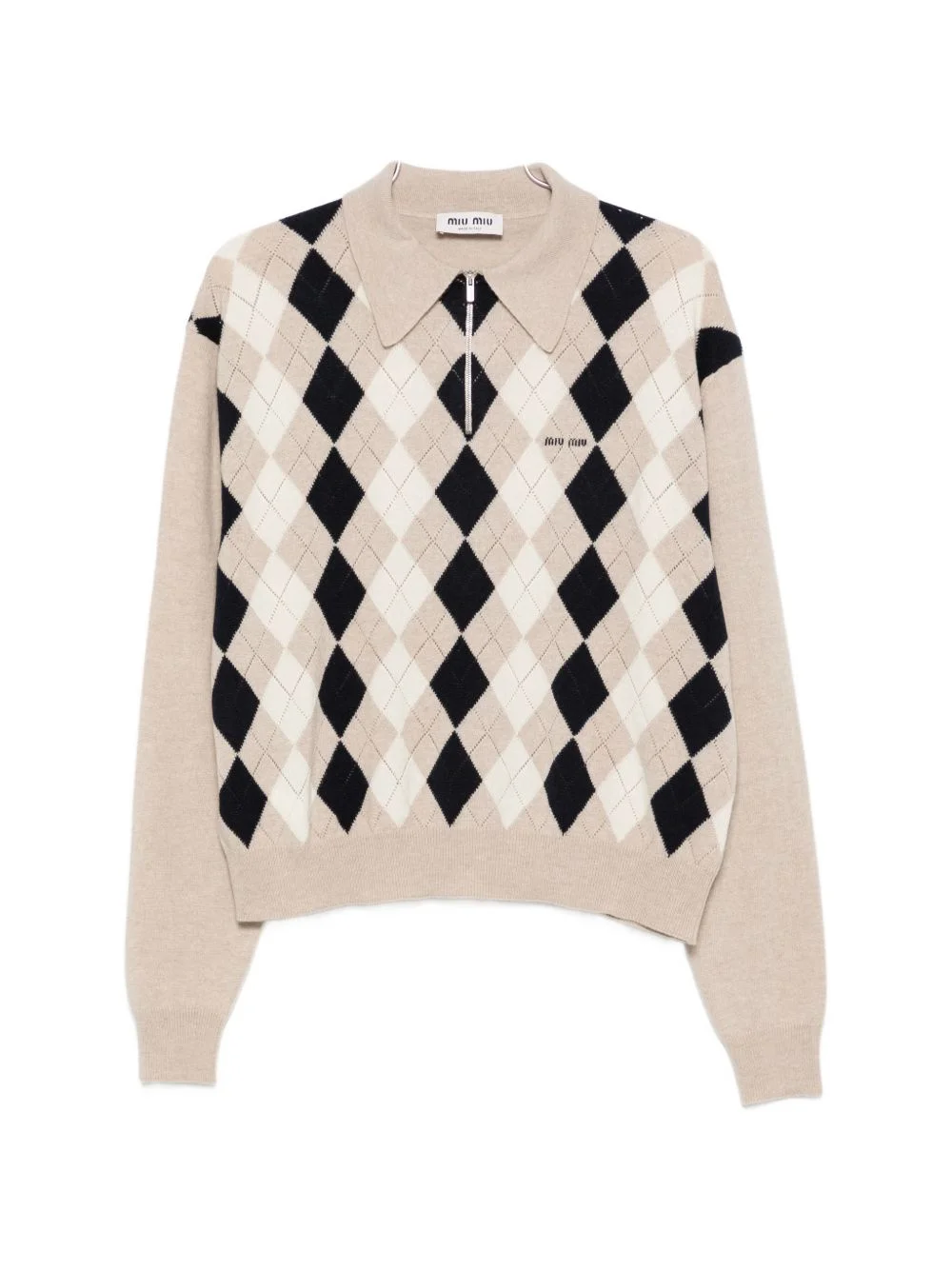 Miu Miu Women Logo Cashmere Polo Shirt - 1