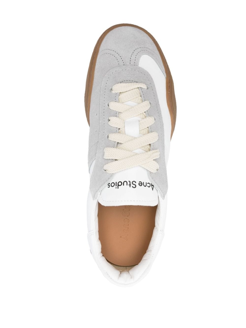 panelled-design leather sneakers - 4