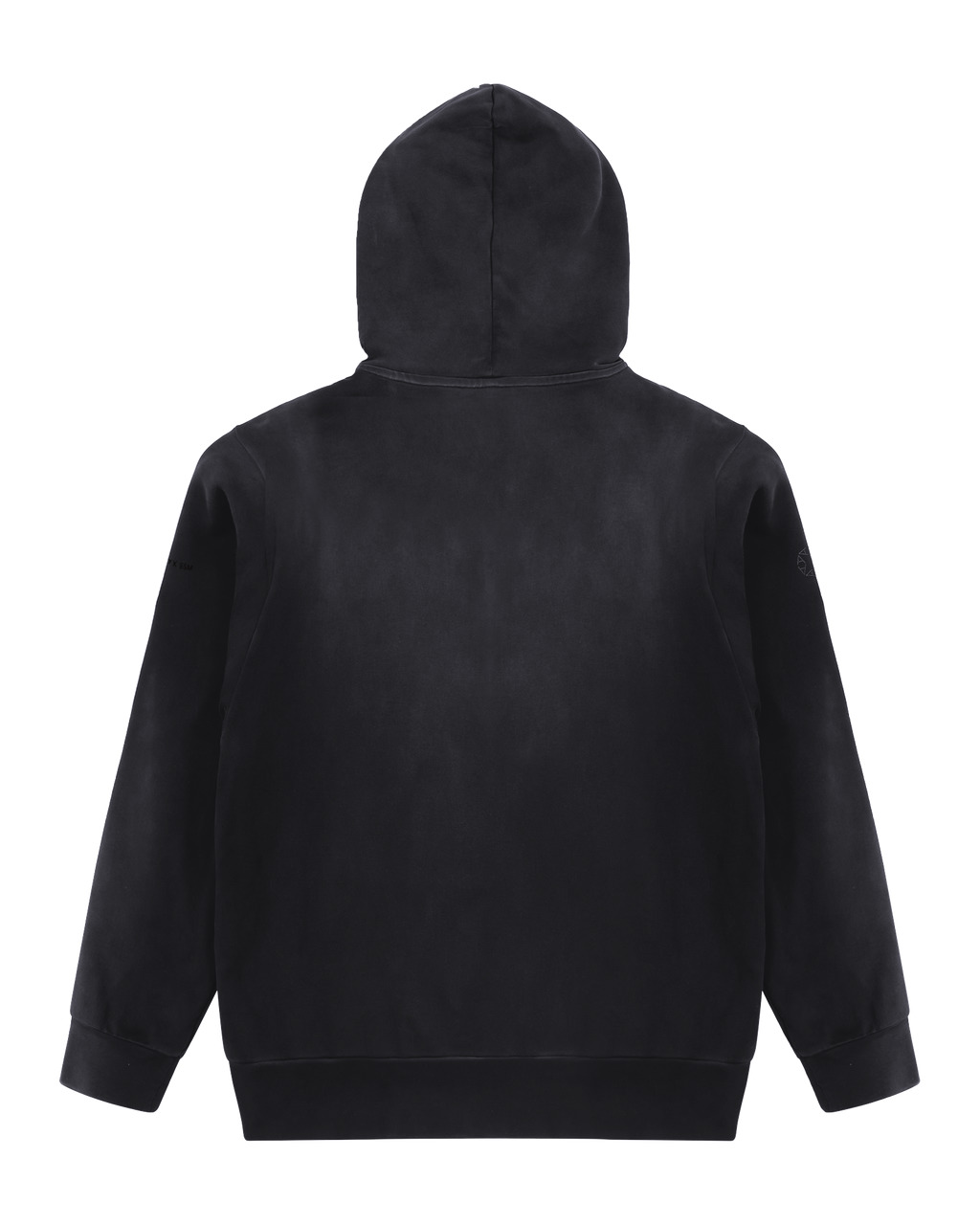 BLACK GARMENT DYE REVERSIBLE ZIP-UP HOODIE - 2