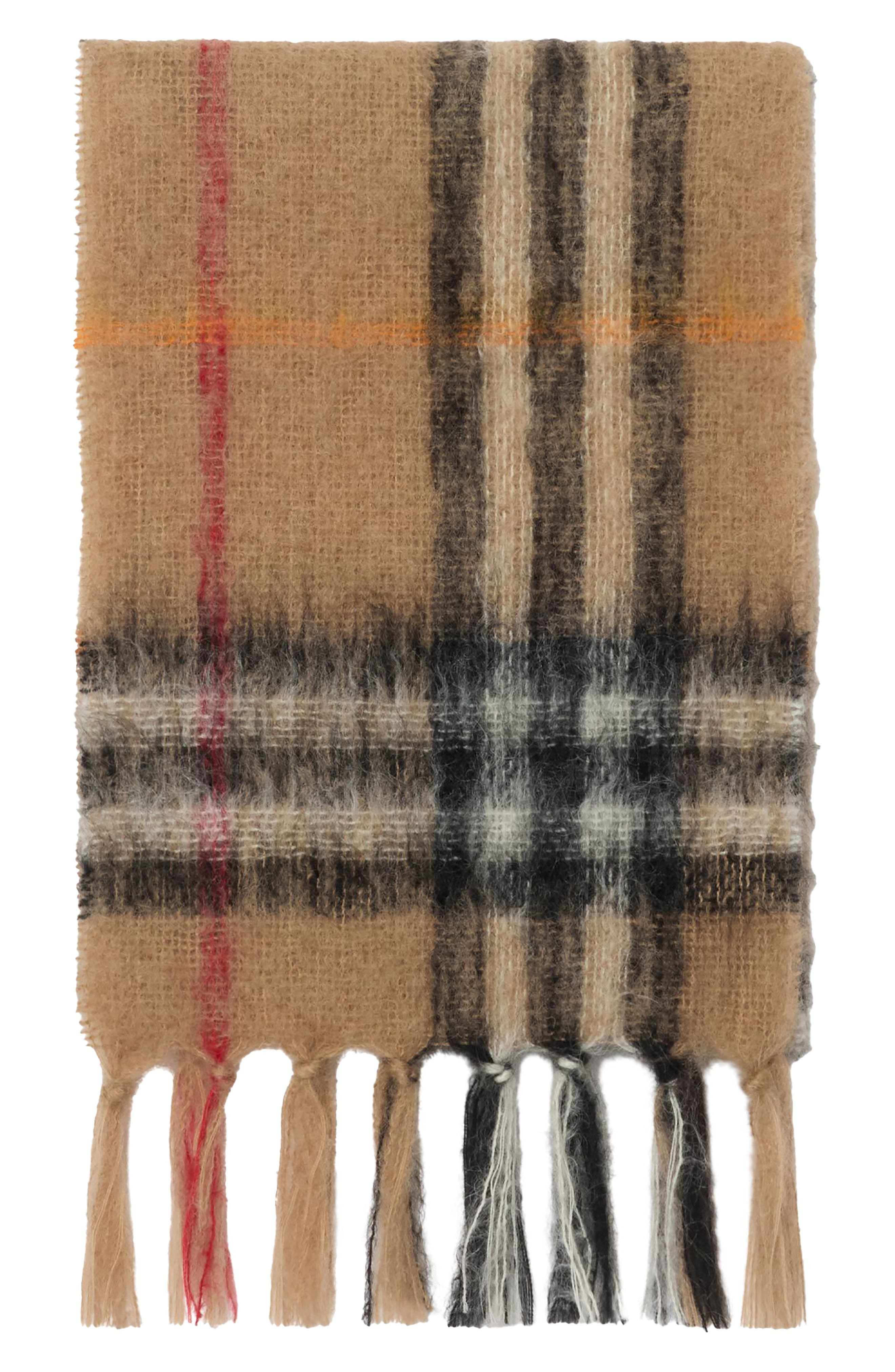 burberry Giant Check Mohair Blend Scarf in Sand at Nordstrom - 2