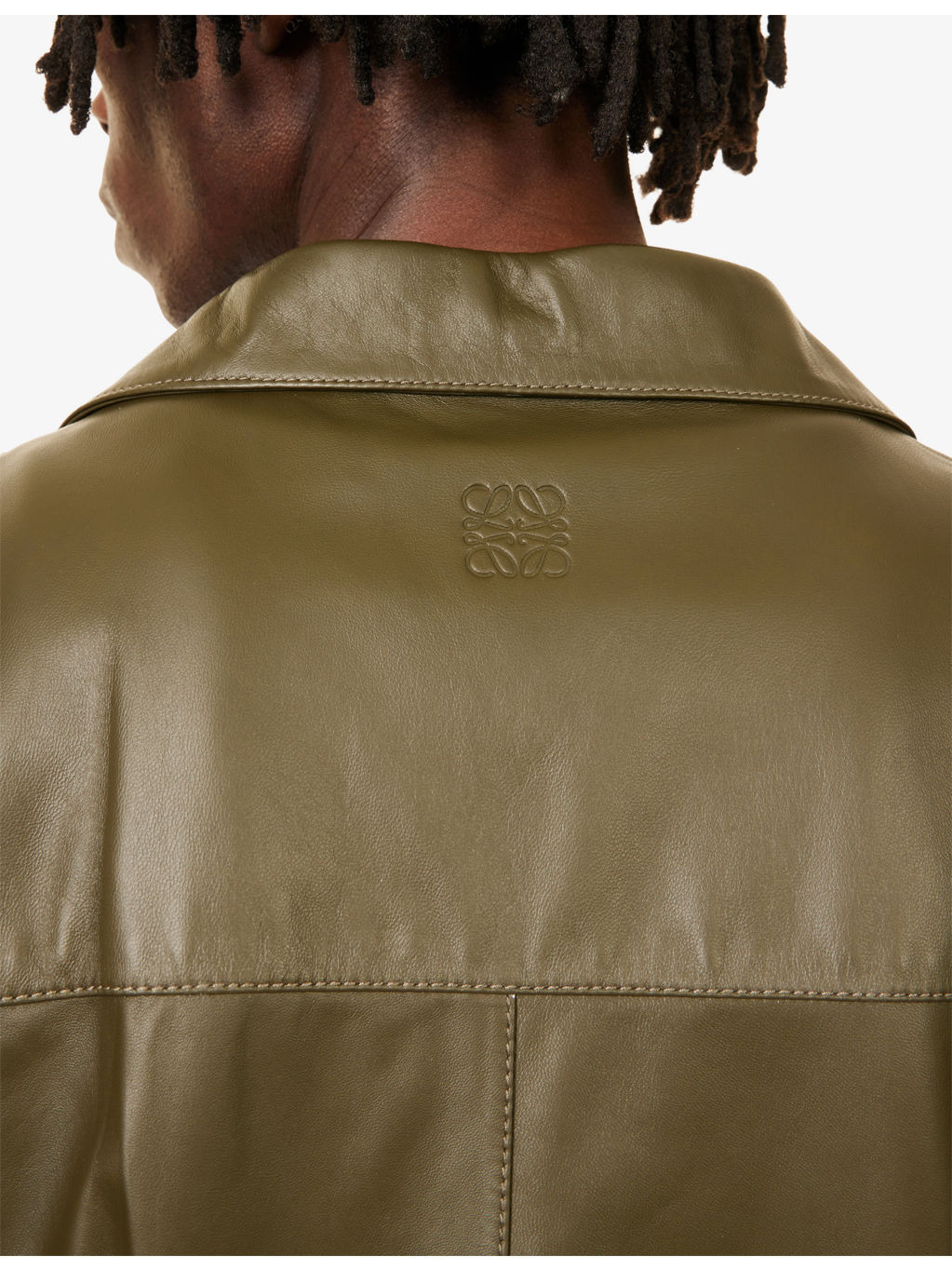 Relaxed-Fit Short-Sleeve Leather Shirt - 5