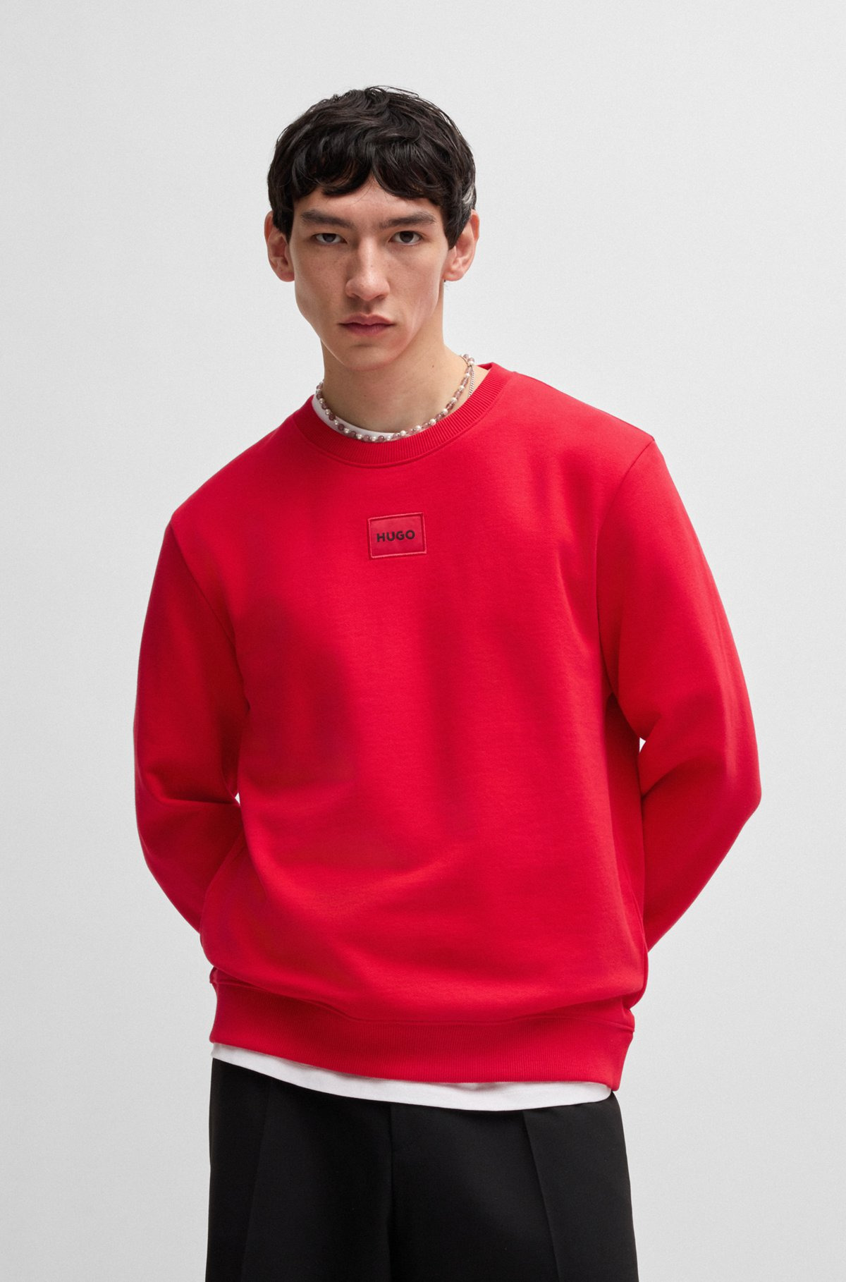 COTTON-TERRY REGULAR-FIT SWEATSHIRT WITH LOGO LABEL - 2