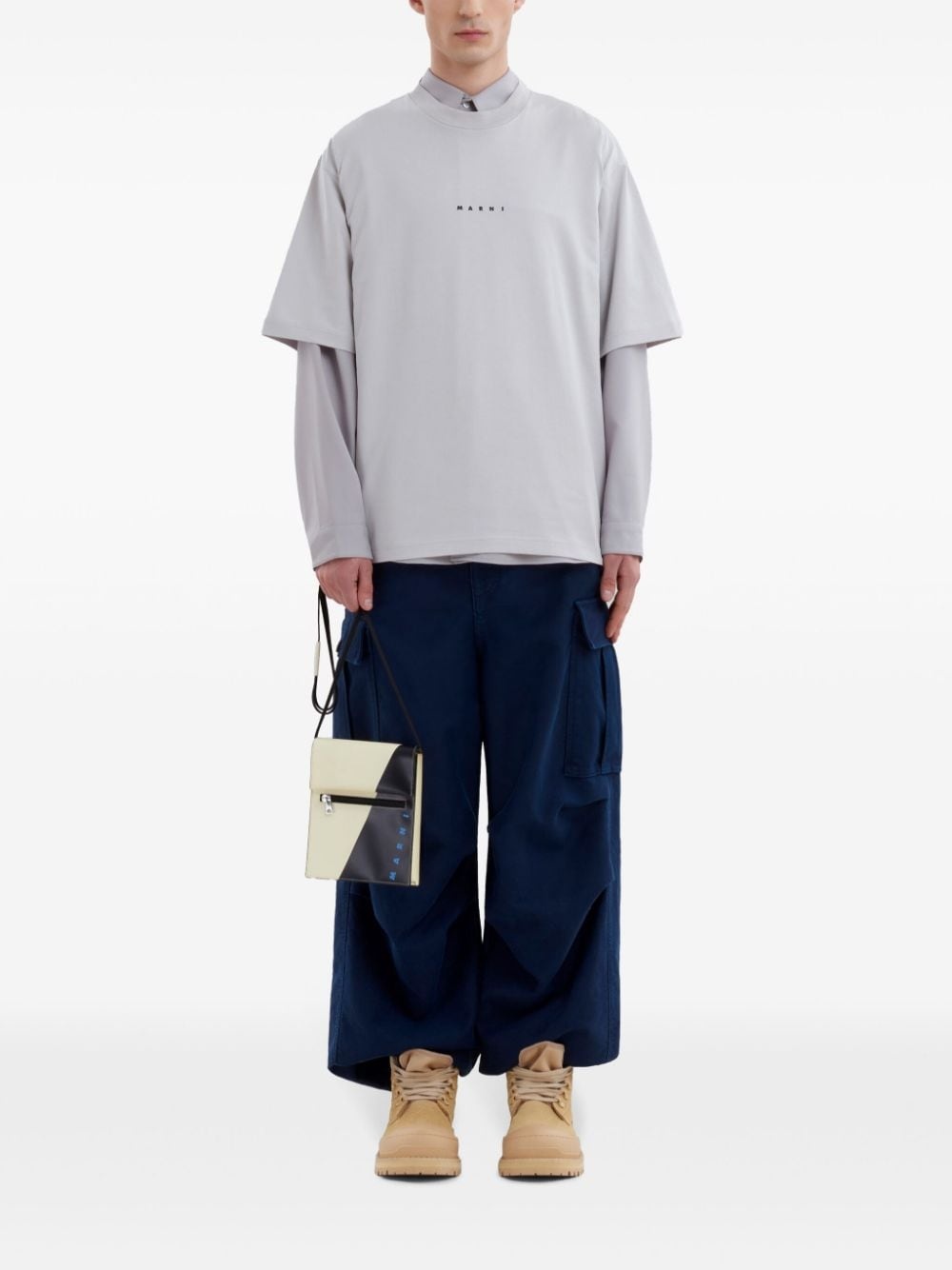 logo-lettering shoulder bag - 2
