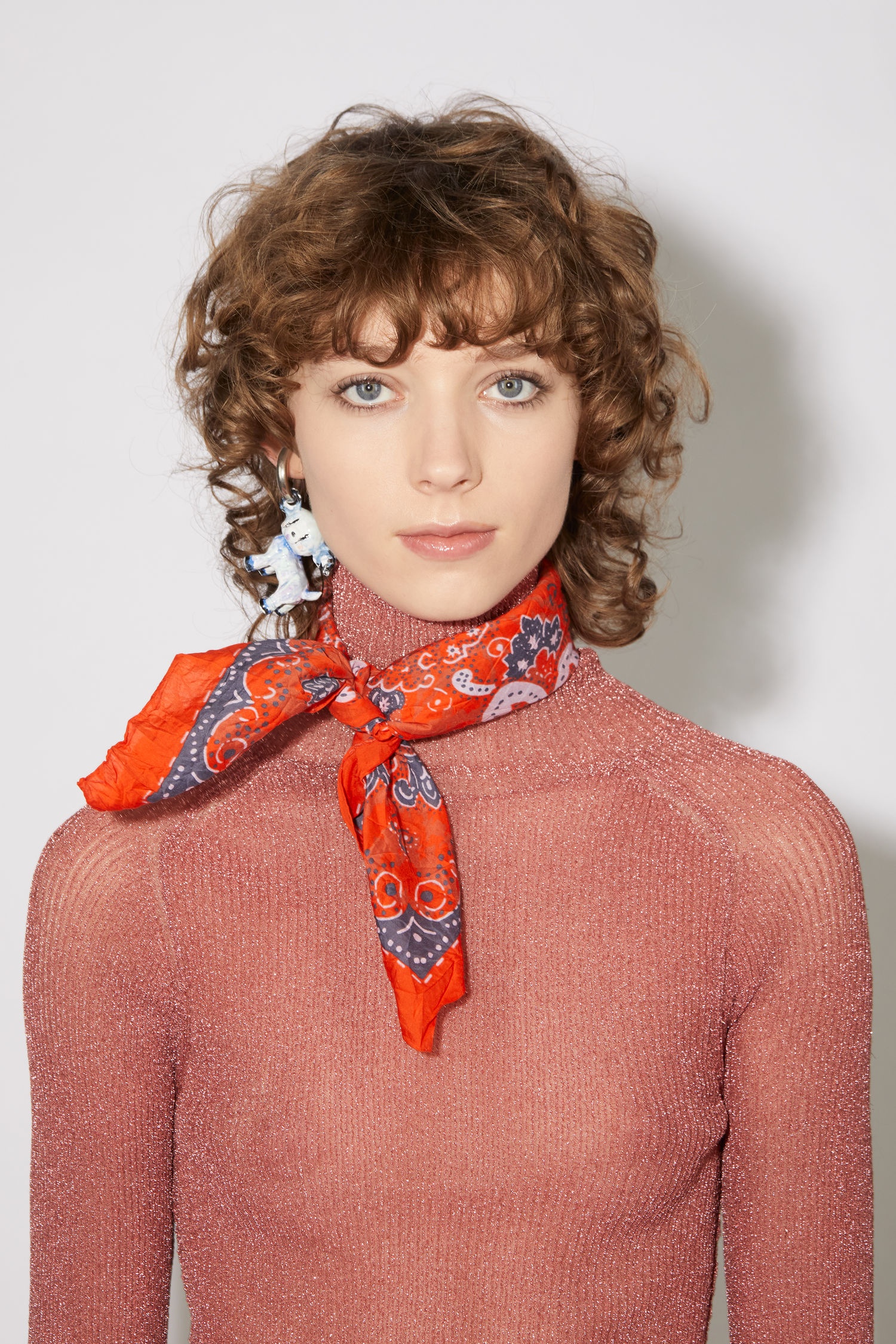 Bandana print scarf - Tomato orange - 2