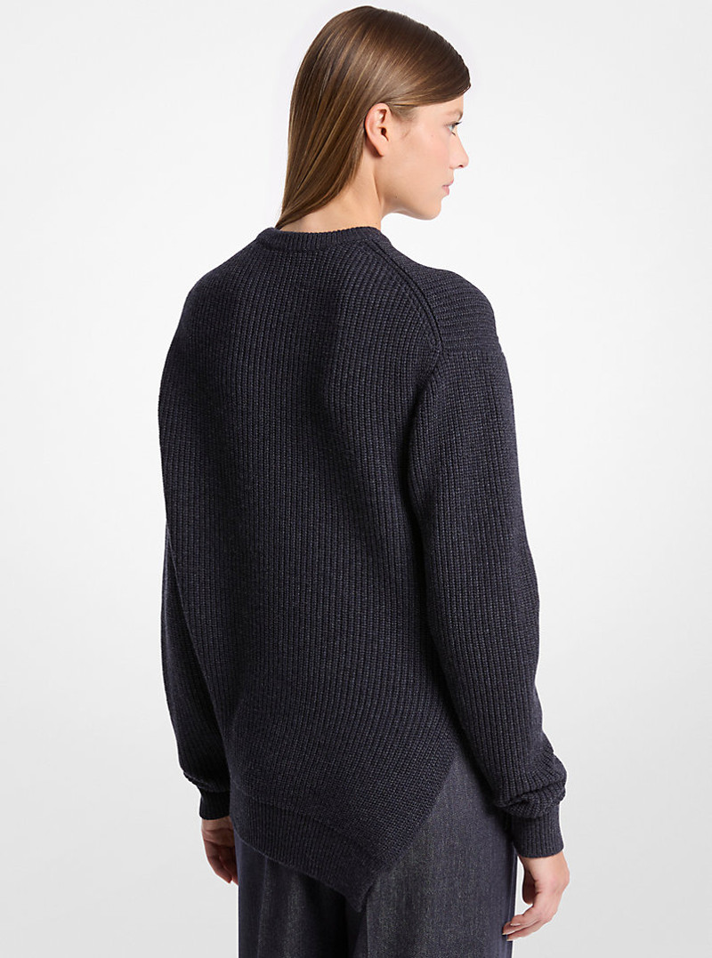 MICHAEL KORS COLLECTION Ribbed Cashmere Bias Hem Sweater outlook