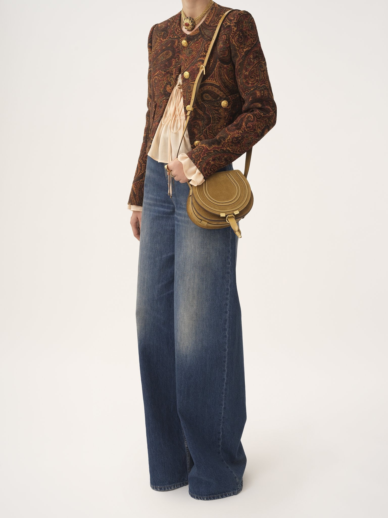 SMALL MARCIE SADDLE BAG IN SUEDE LEATHER - 7