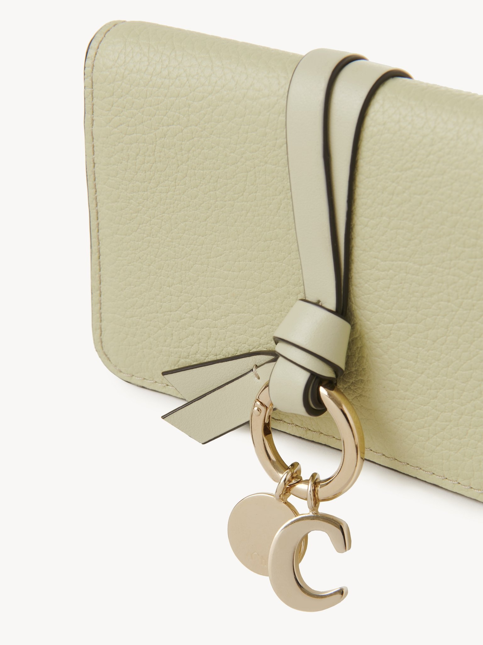 ALPHABET CARD HOLDER IN GRAINED & SHINY LEATHER - 5