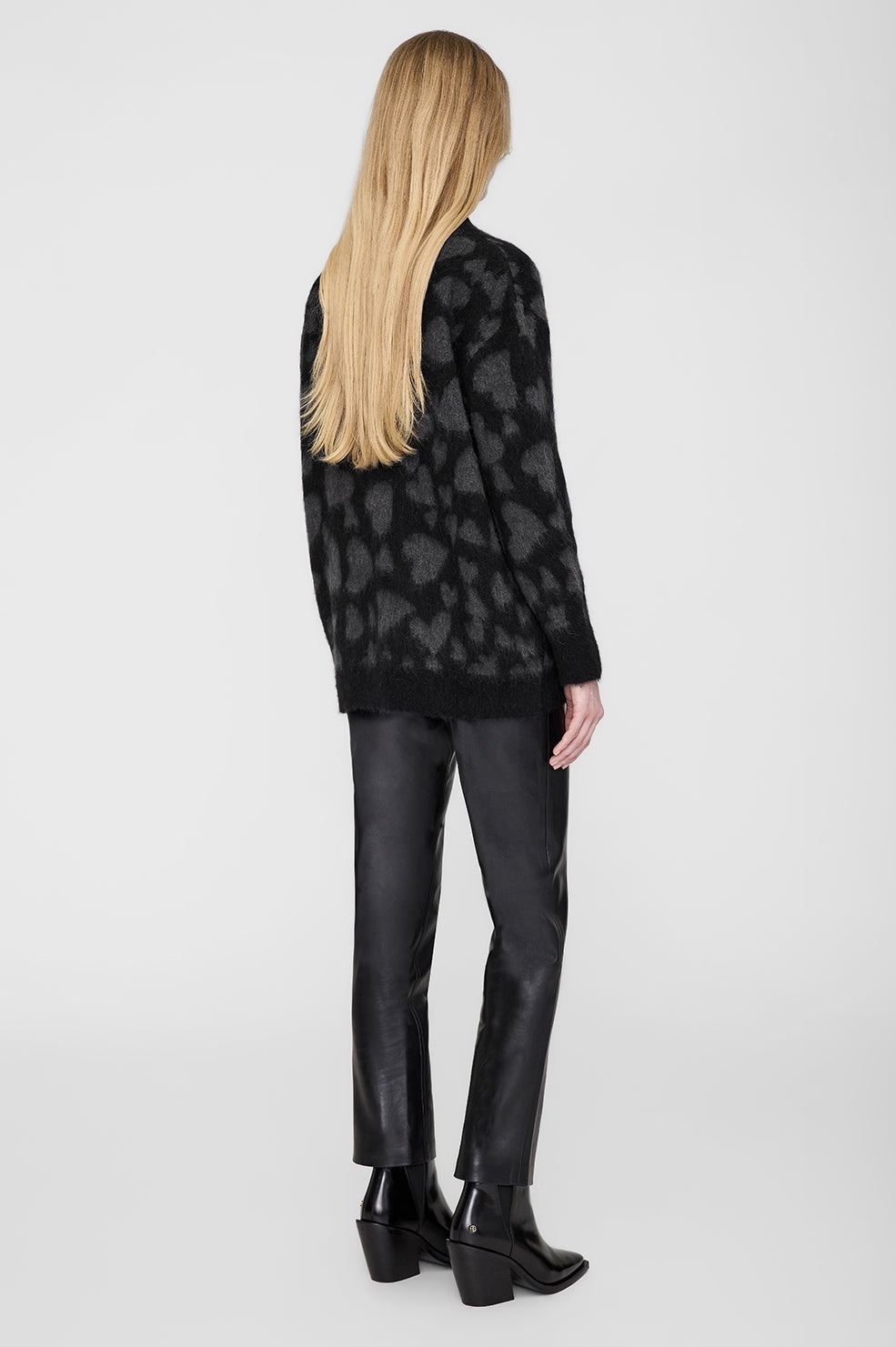 Banks Cardigan - Grey And Black Heart - 3