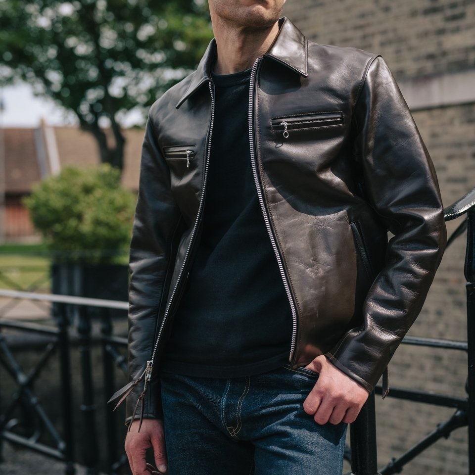 IHJ-129-BRN Japanese Horsehide Rider's Jacket - Brown - 5