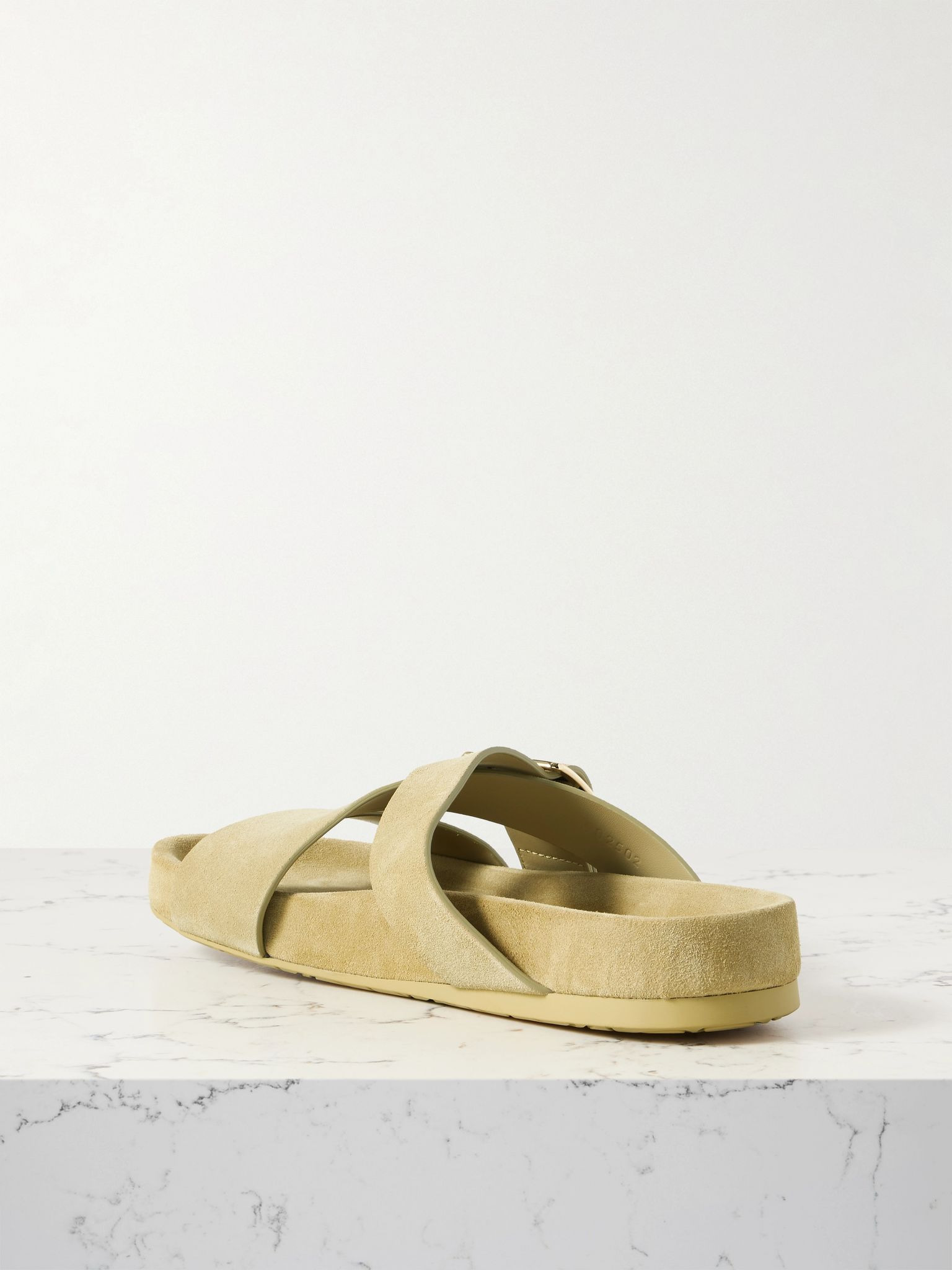 Ease buckled suede slides Beige - 3