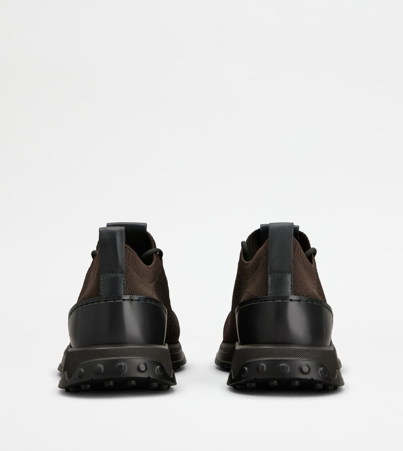 Tod's SOCK SNEAKERS IN TECHNICAL FABRIC AND LEATHER - GREY outlook