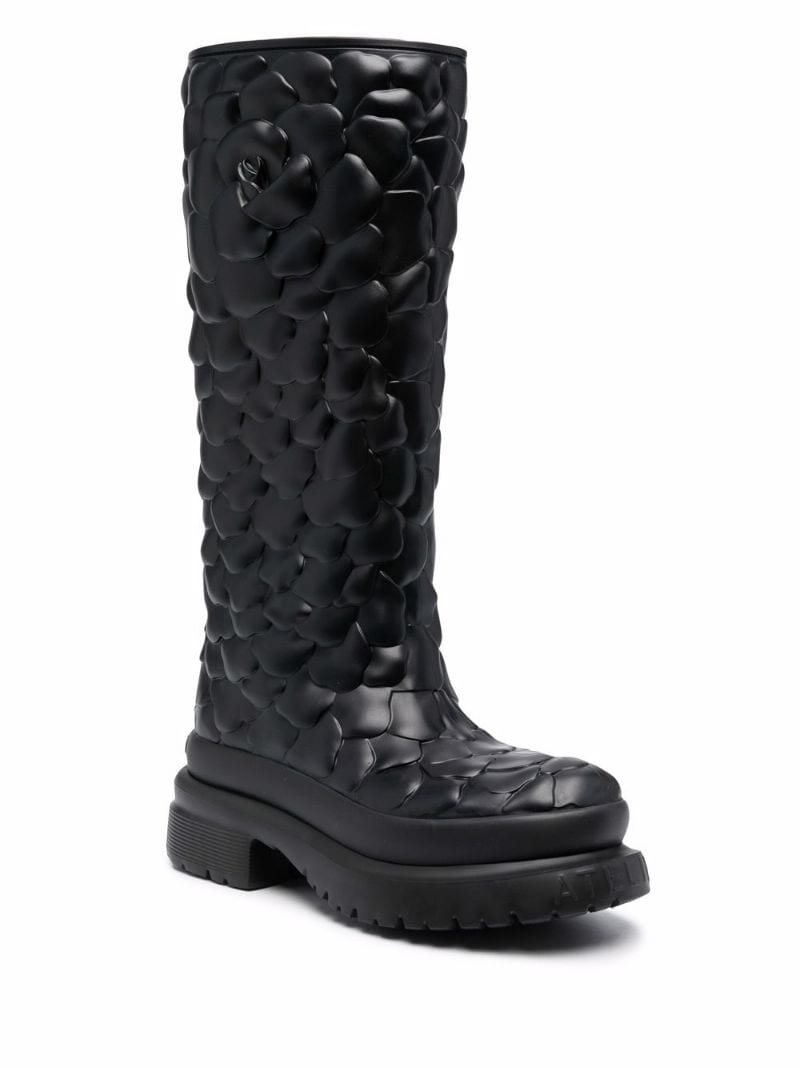 Atelier floral-embossed mid-calf rain boots - 2