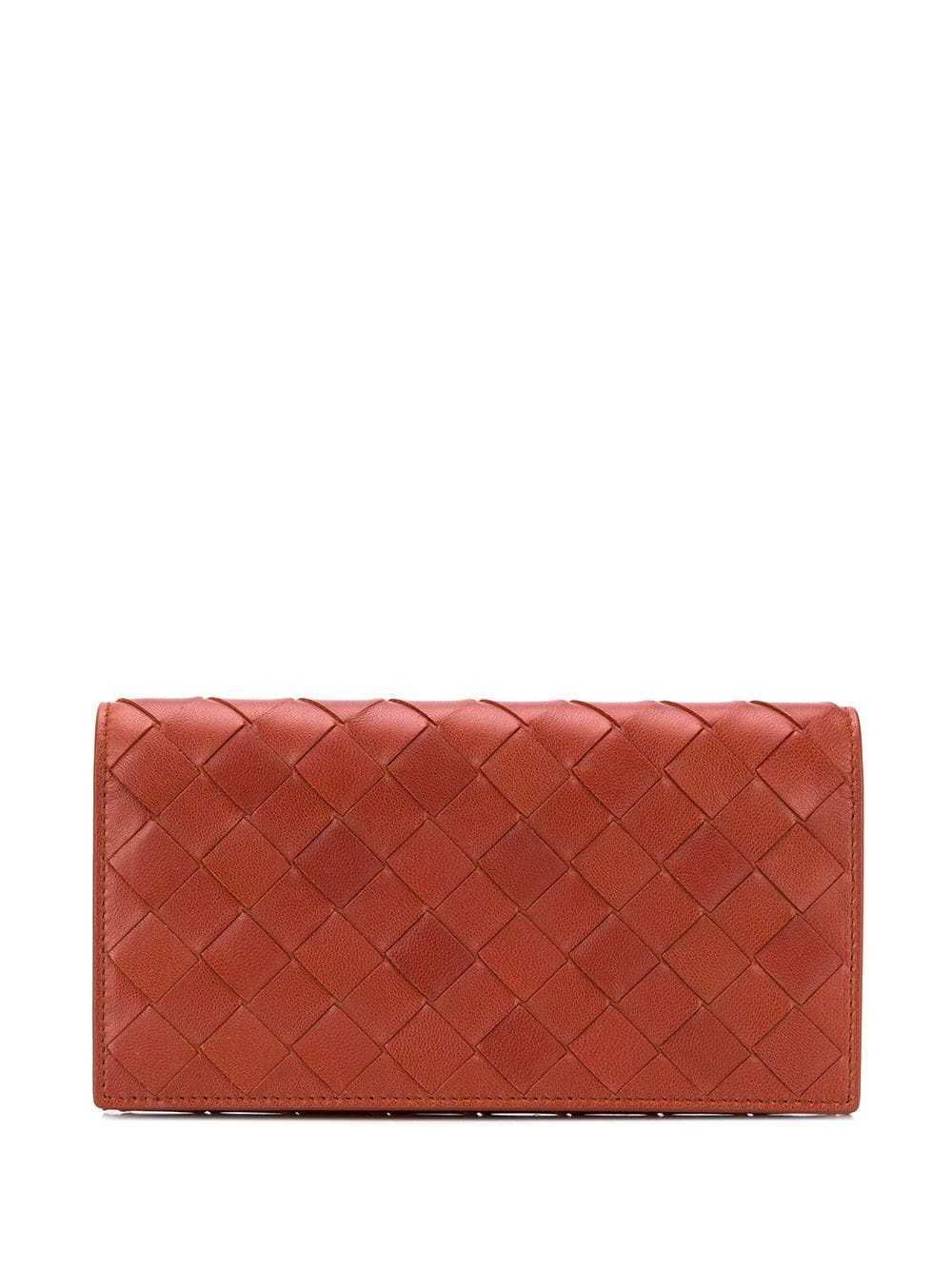 intrecciato weave continental wallet - 1