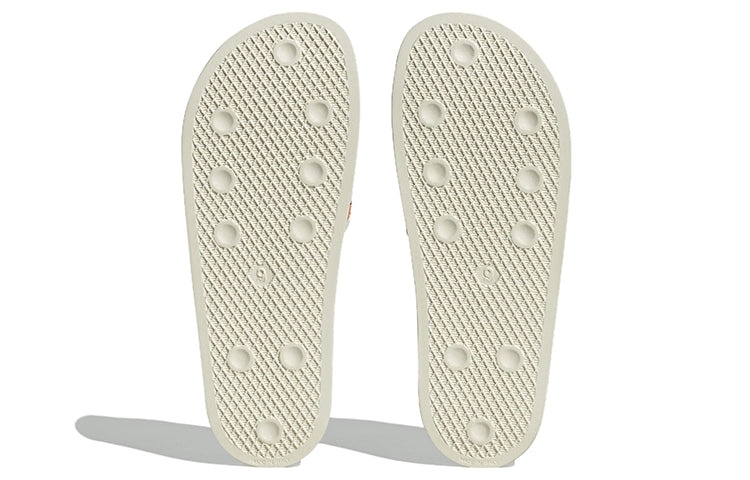 adidas Originals Adilette Slides 'Off White Bright Orange' IE7744 - 6