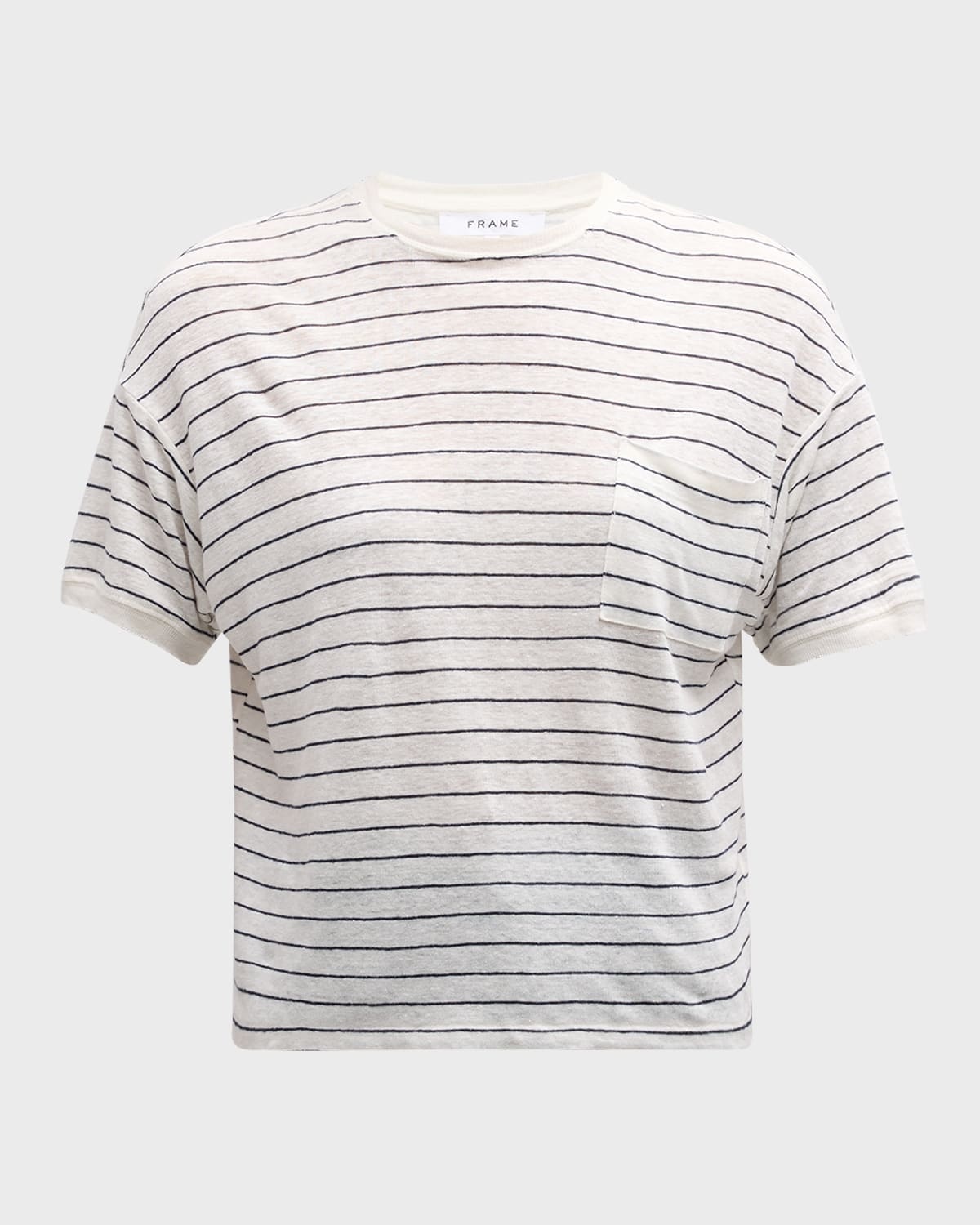 Crewneck Linen Pocket Tee - 1