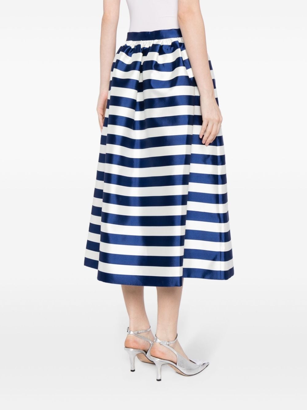 striped flared skirt - 4