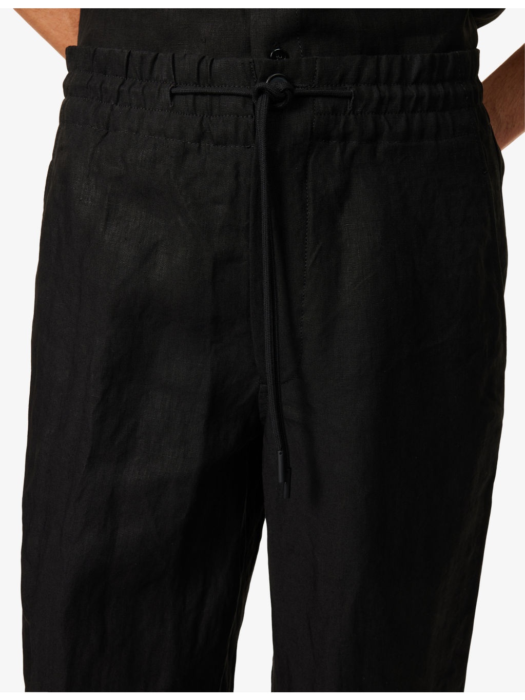 Straight-Leg Drawstring Linen Trousers - 5