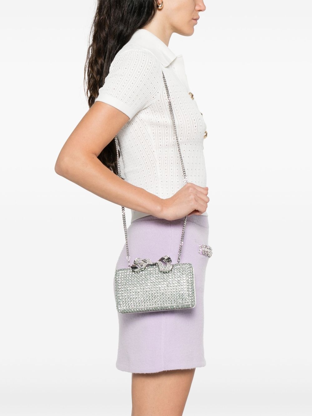 crystal-embellished clutch bag - 2