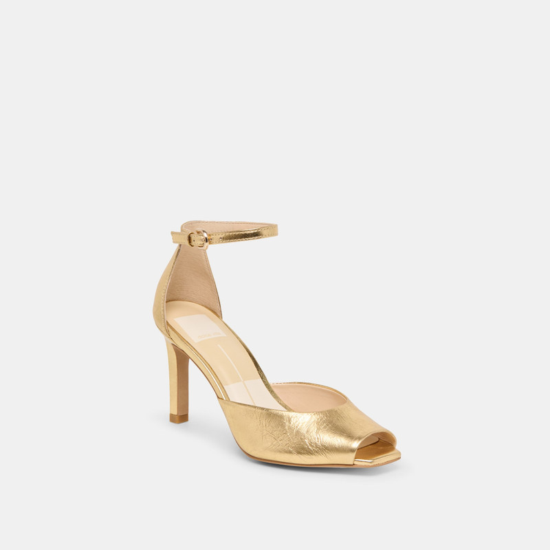 SERLO HEELS GOLD CRINKLE PATENT 3