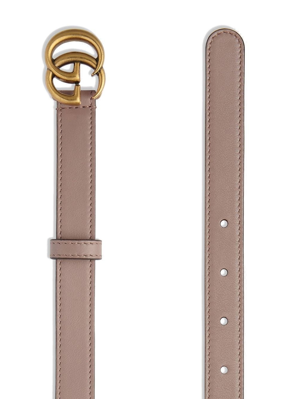 Leather belt with Double G buckle - 2