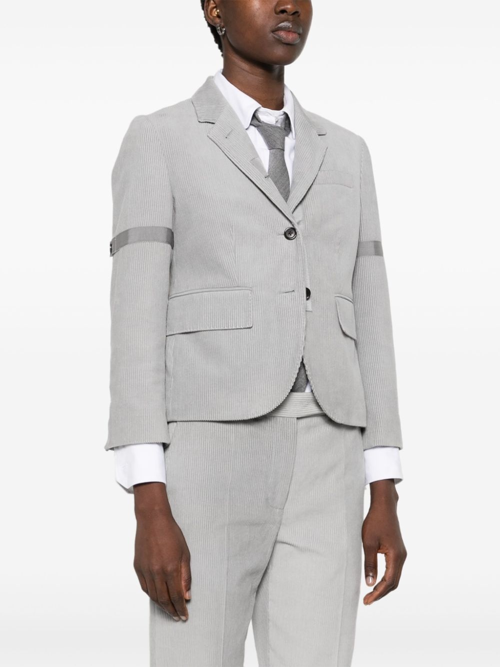 corduroy single-breasted blazer - 3