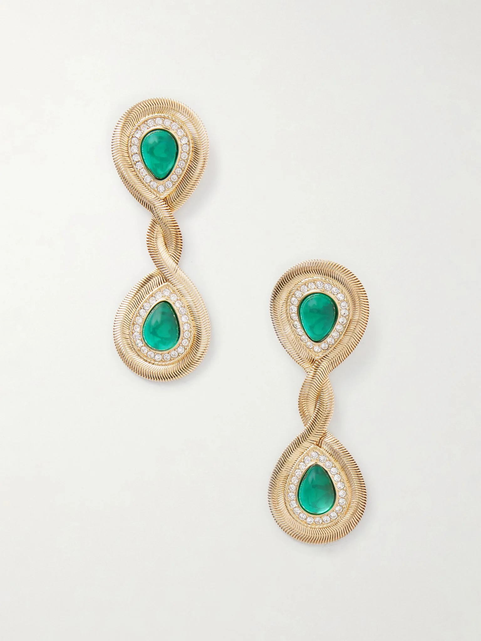 Gold-tone crystal earrings Gold - 1