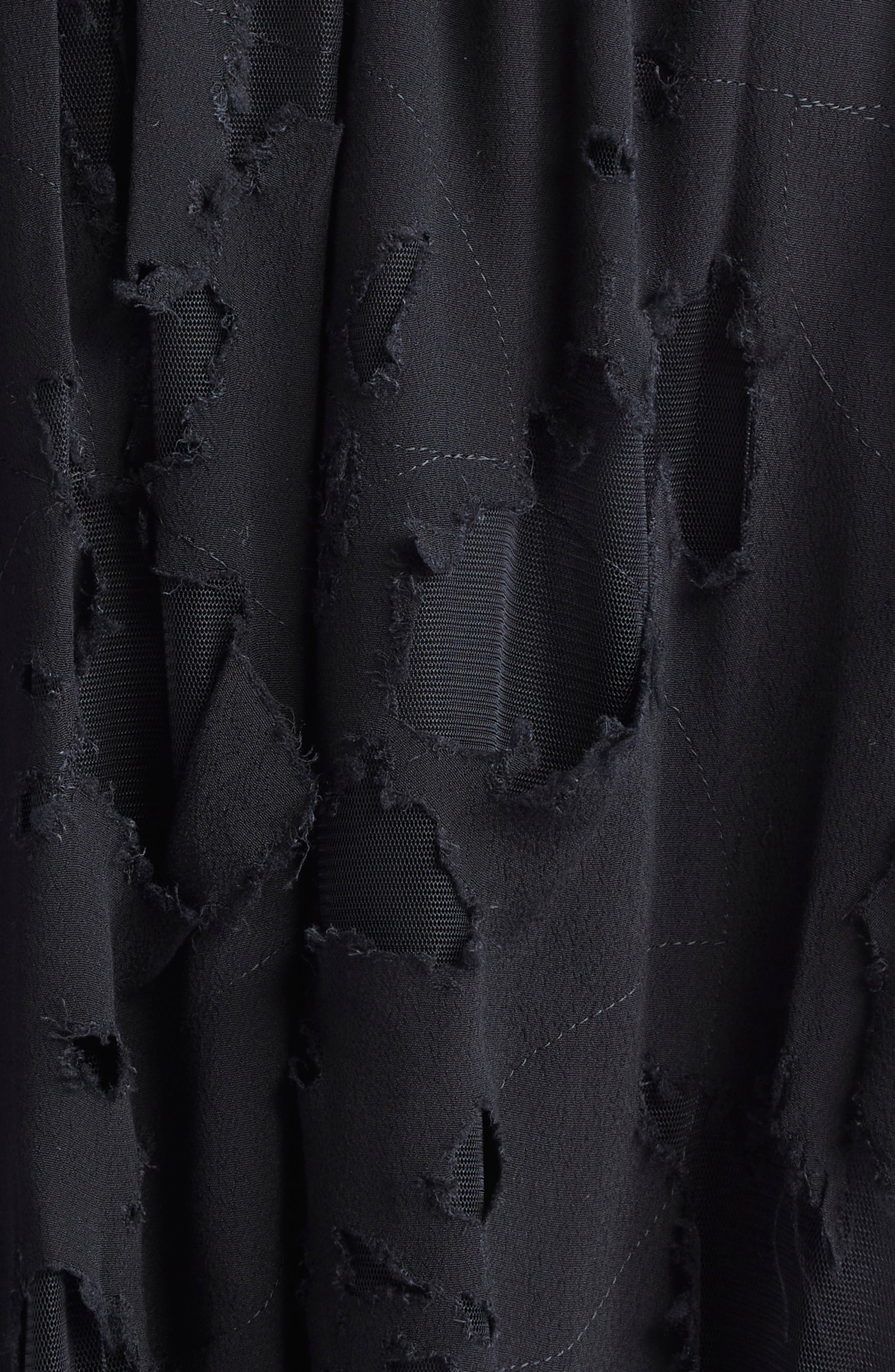 R13 Ripped Handkerchief Midi Skirt in Black at Nordstrom - 7