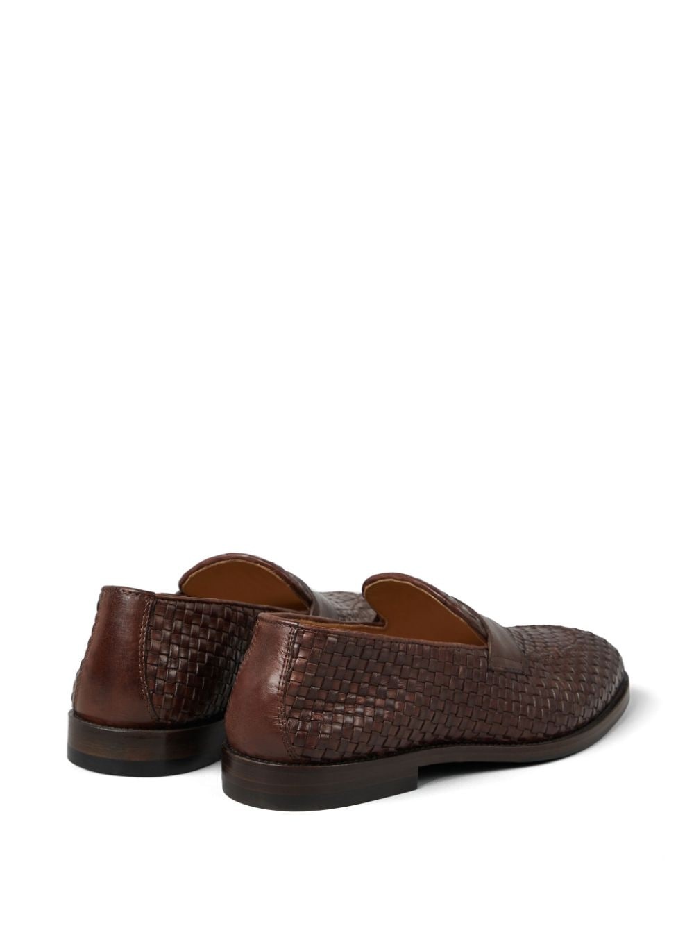 penny-slot woven leather loafers - 3