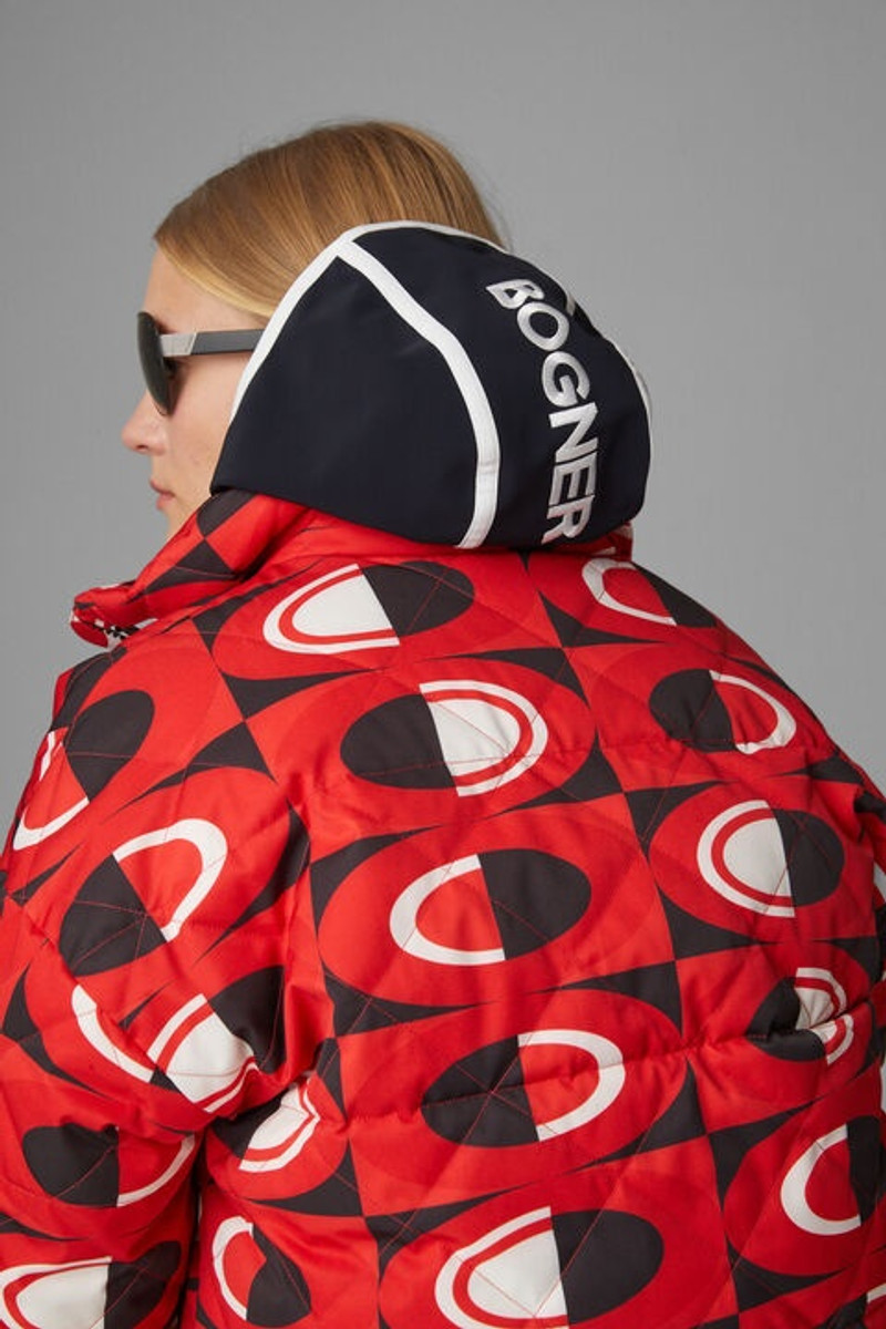 Elani Down ski jacket in Red/Black 7