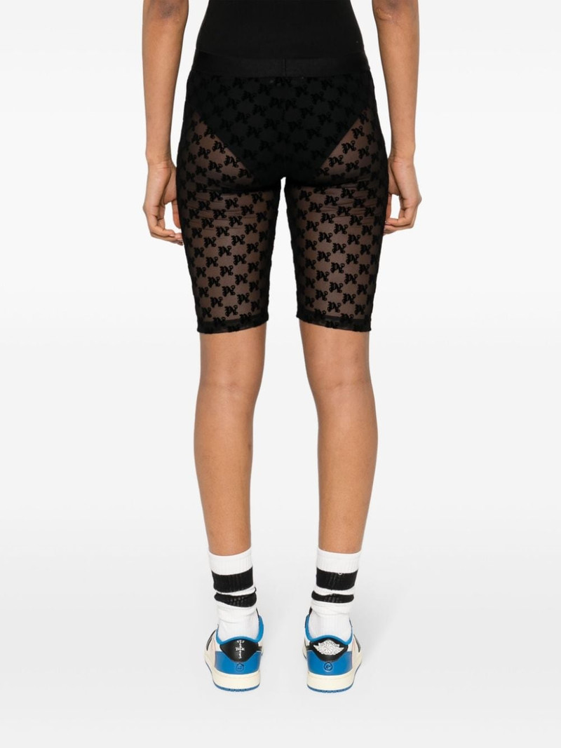 flocked-logo mesh cycling shorts 4